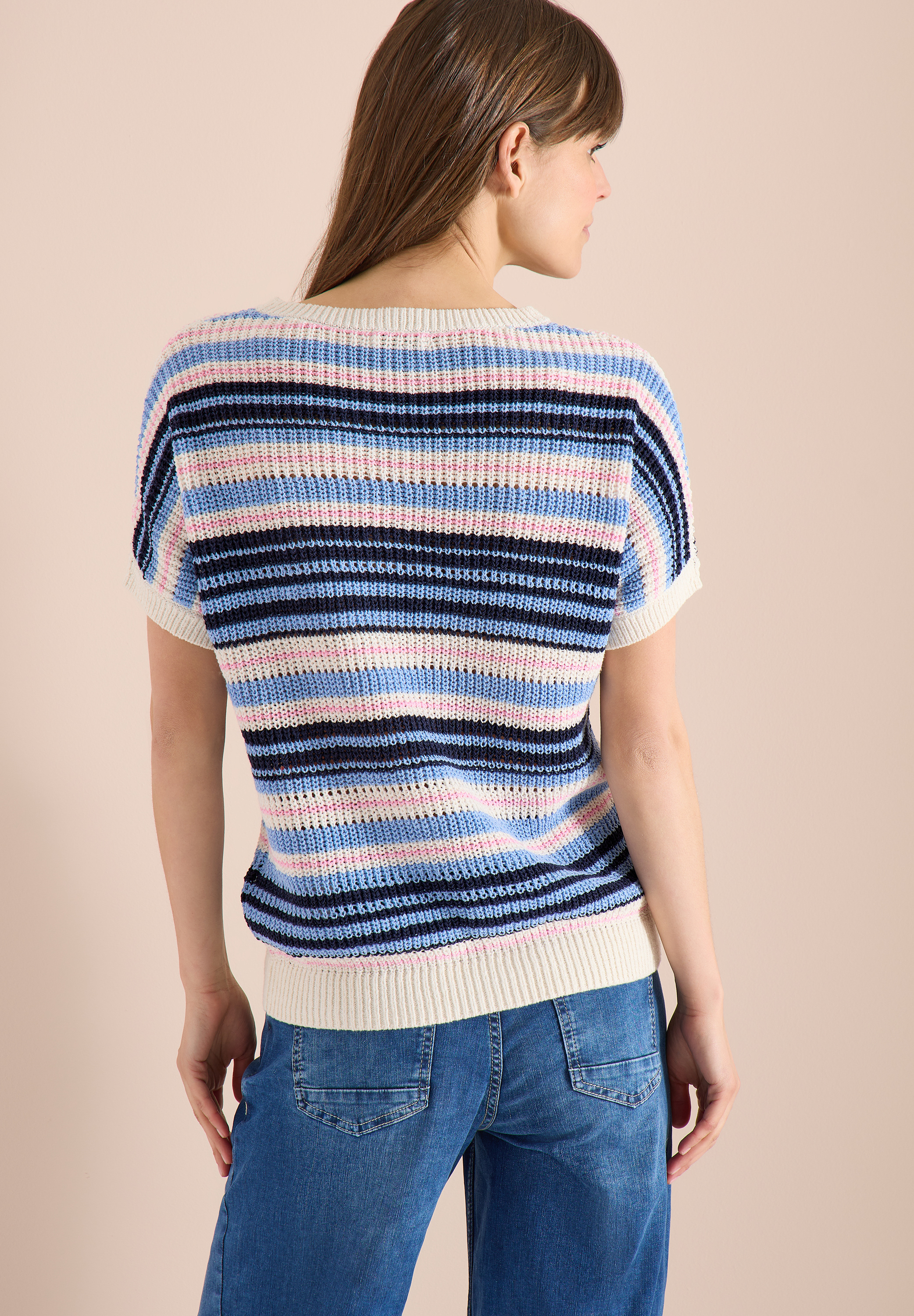 Kurzarm Pullover aus Bändchengarn