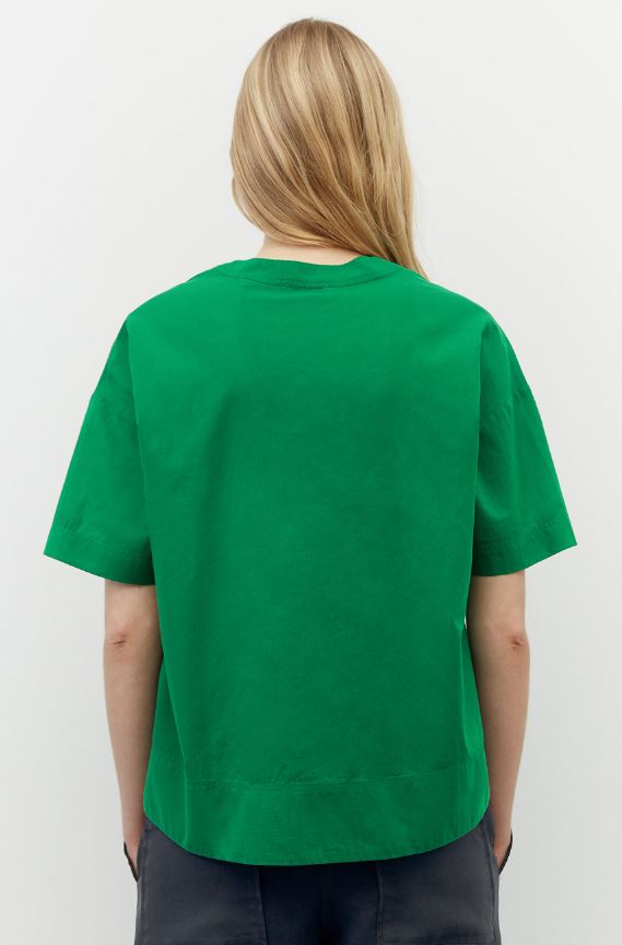 Blouse, short sleeve, deep V-neck,