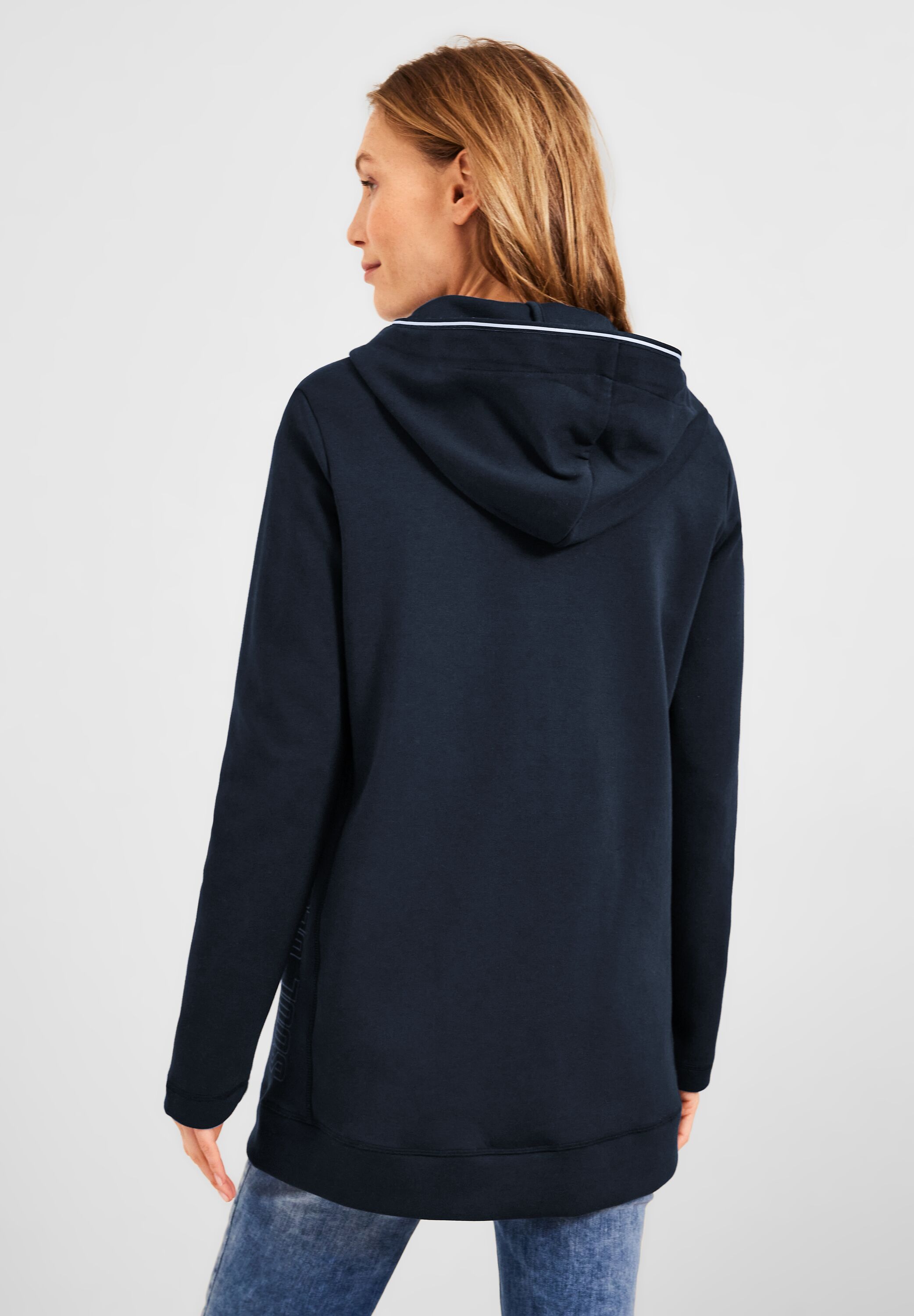 Lange Sweatshirtjacke