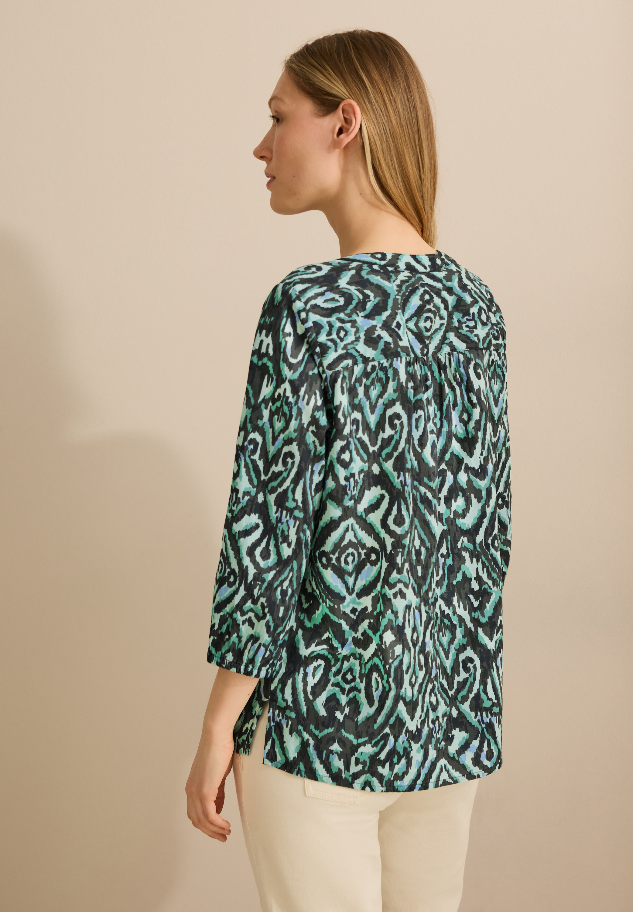 Bedruckte Baumwollbluse