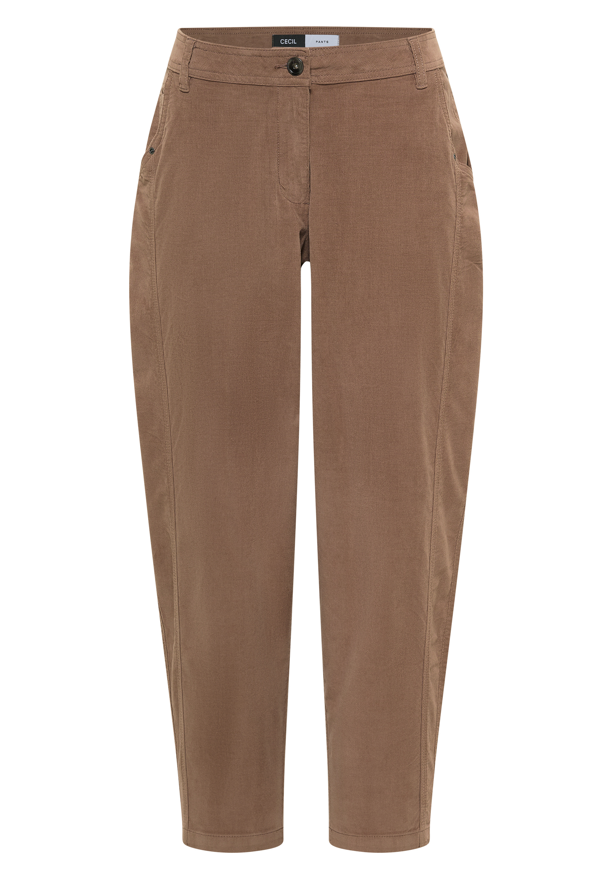 Mid Waist Barrel Leg Hose im Casual Fit