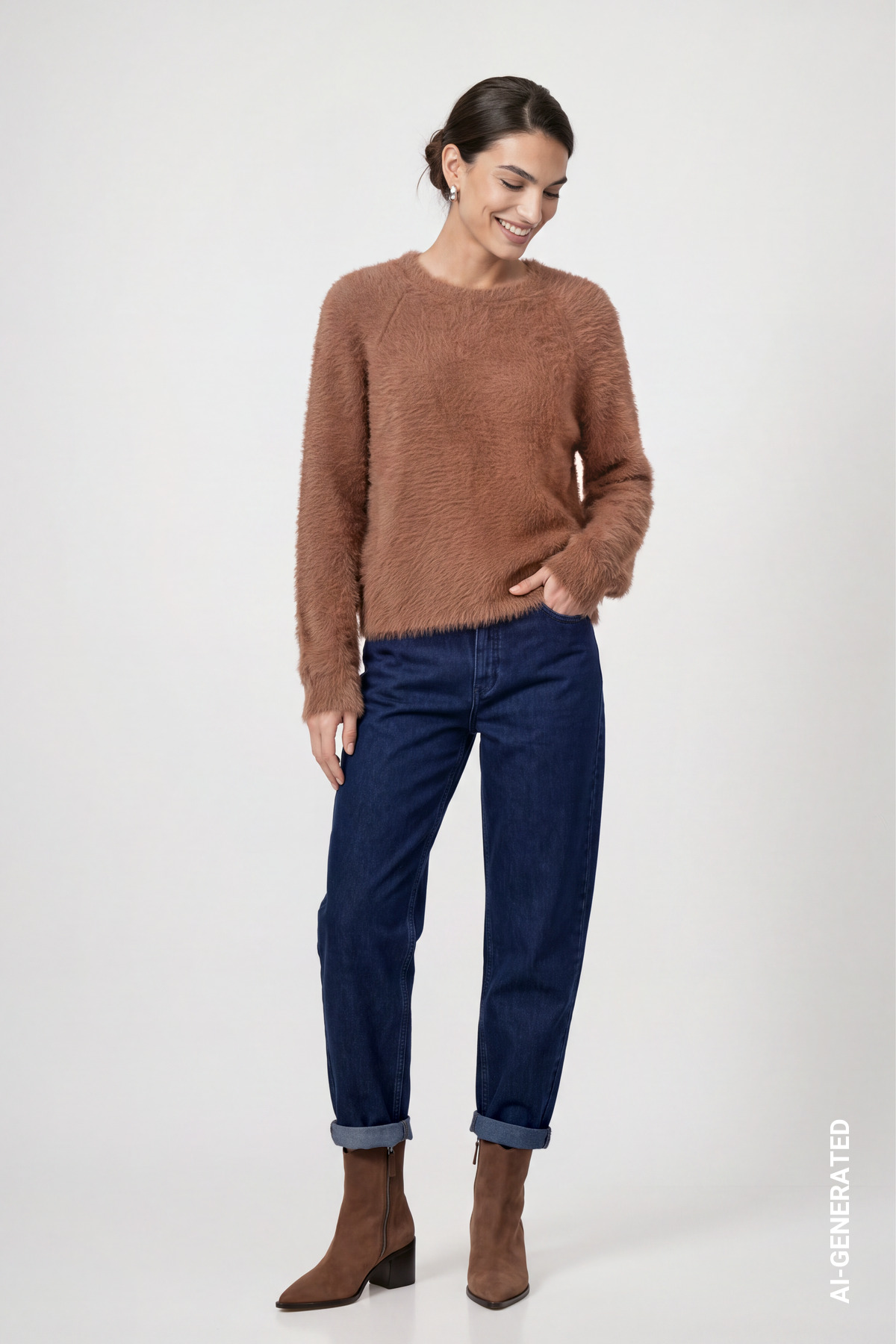 Strickpullover aus Plüschgarn