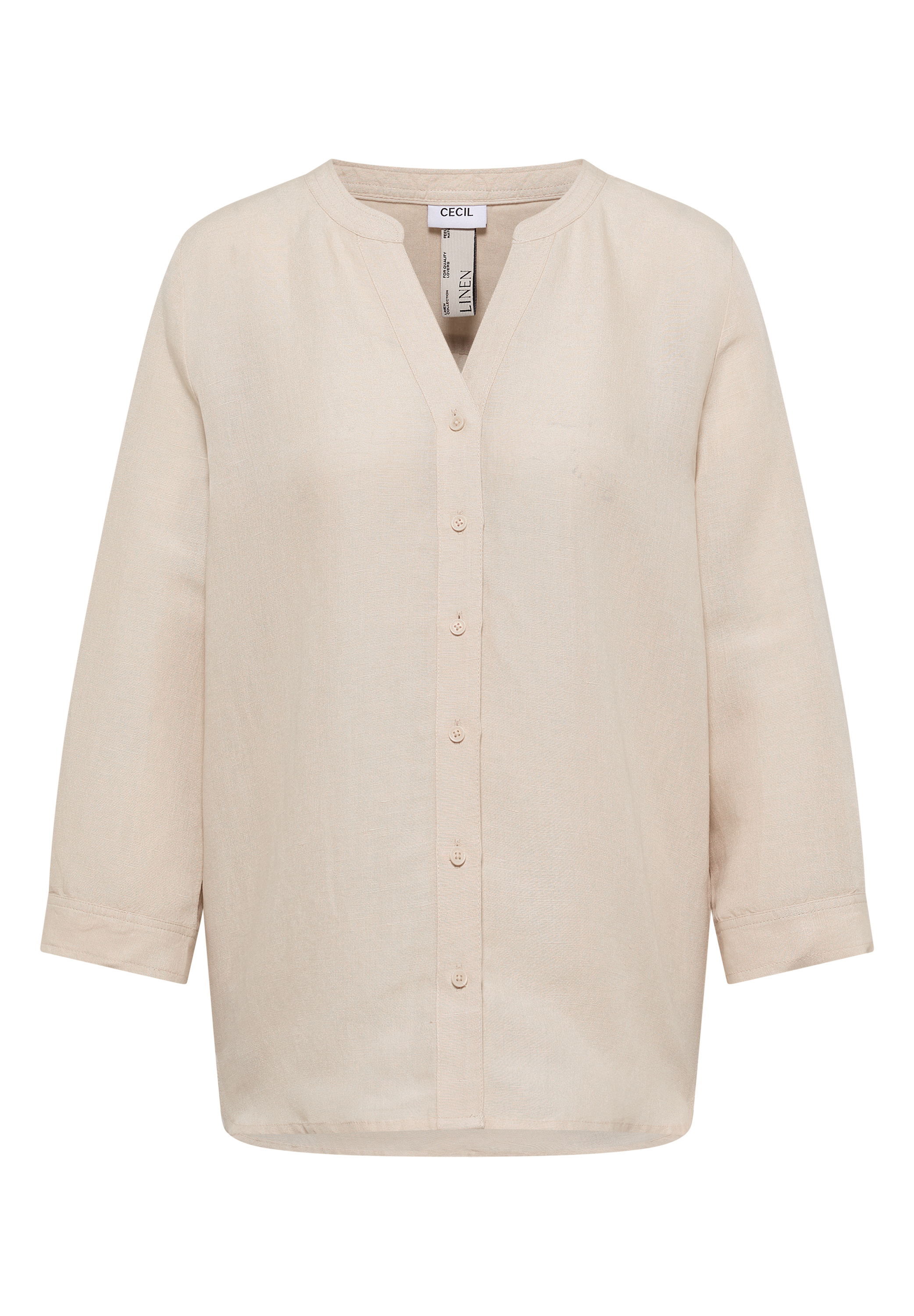 3/4-Arm Bluse aus Leinenmix