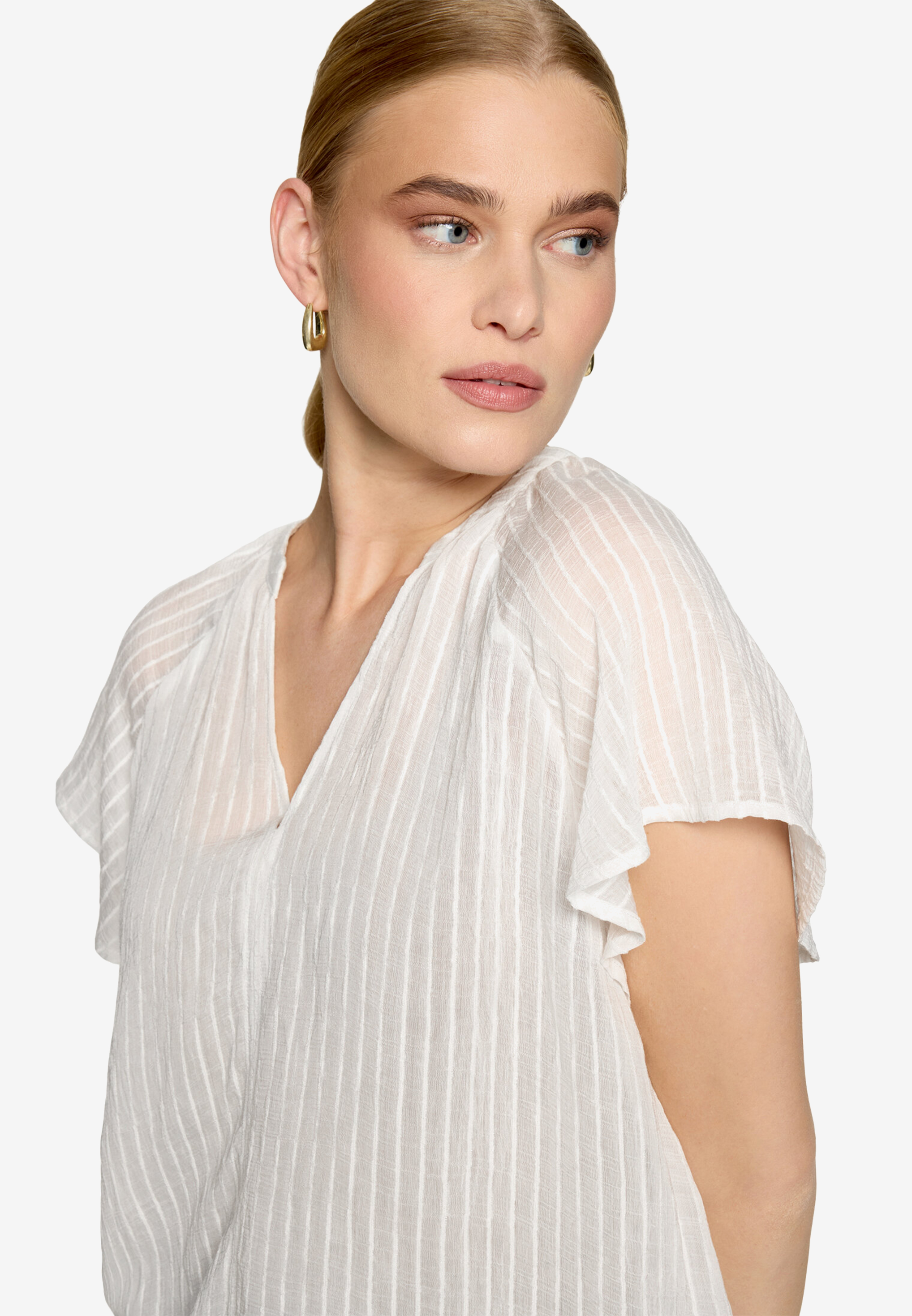 Bluse transparent mit V-Ausschnitt