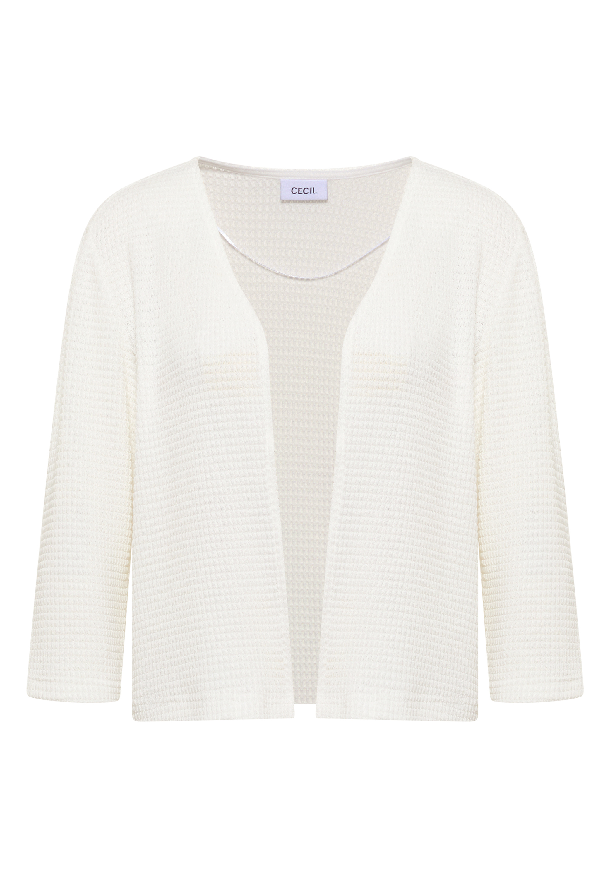 Offene 3/4-Arm Jacke im Ajour-Look