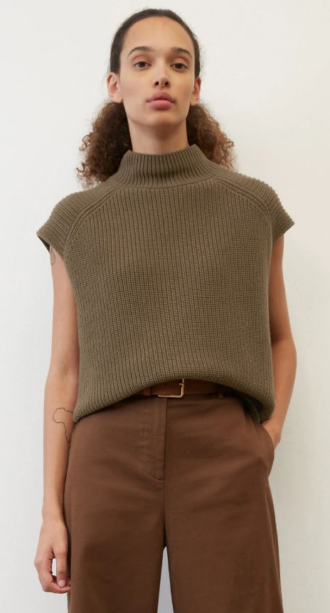 Pullover, sleveless, stand up colla