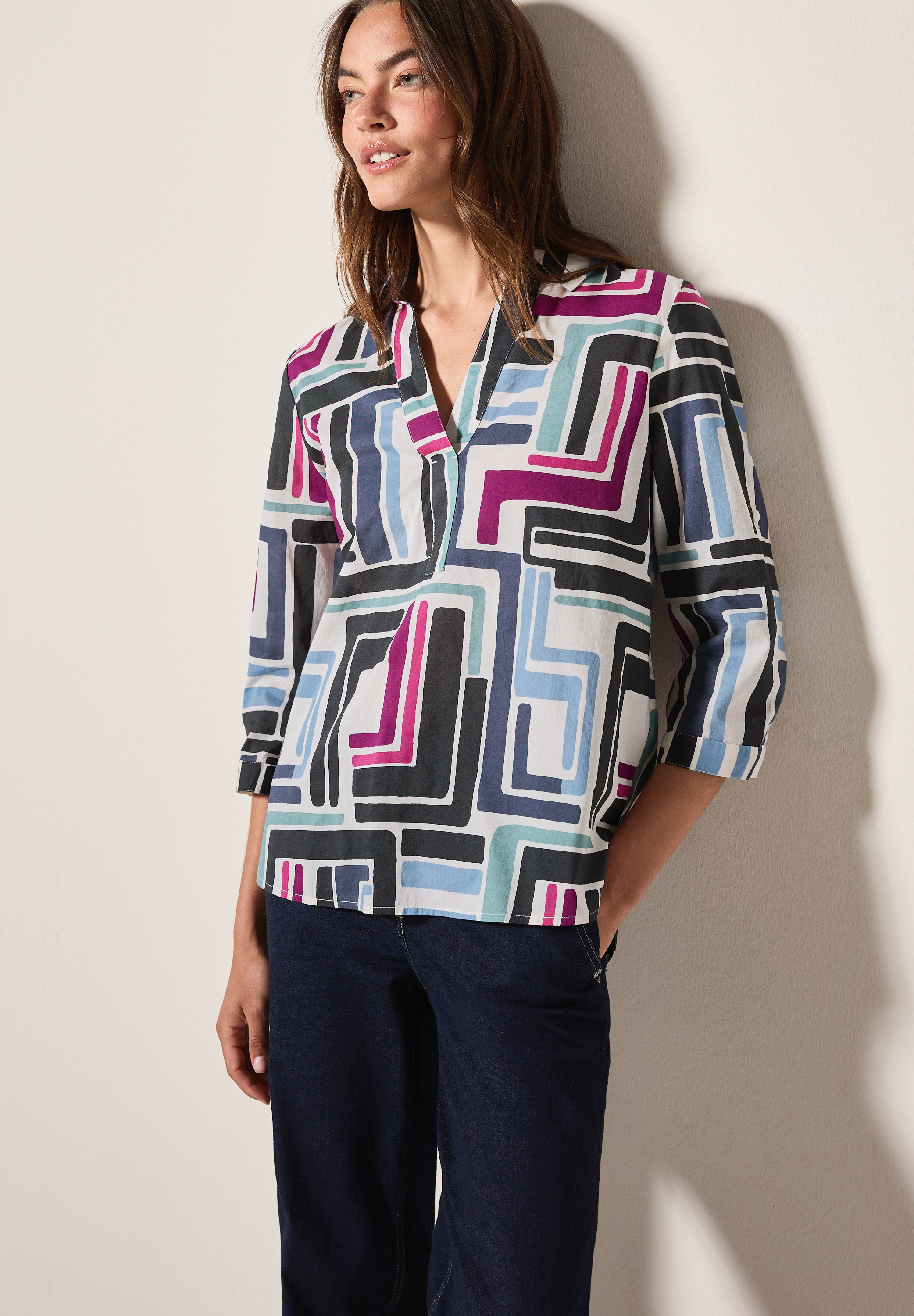Gemusterte Bluse