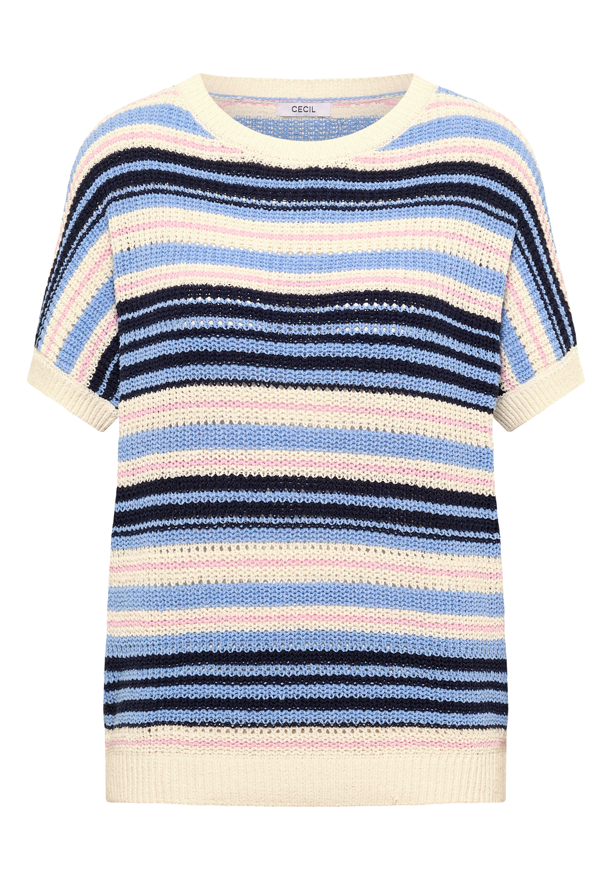 Kurzarm Pullover aus Bändchengarn
