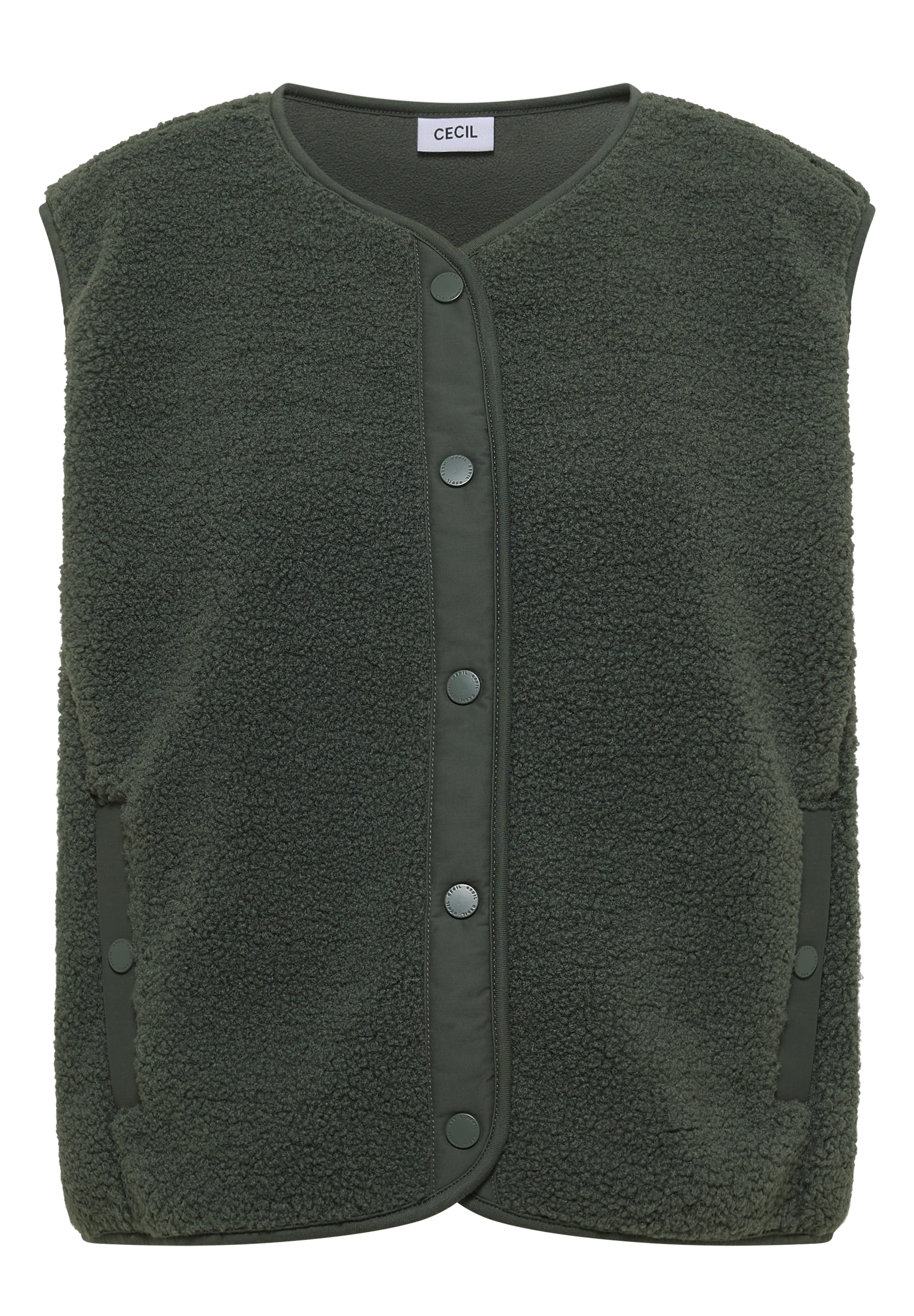 Teddy-Weste mit Softshelldetails