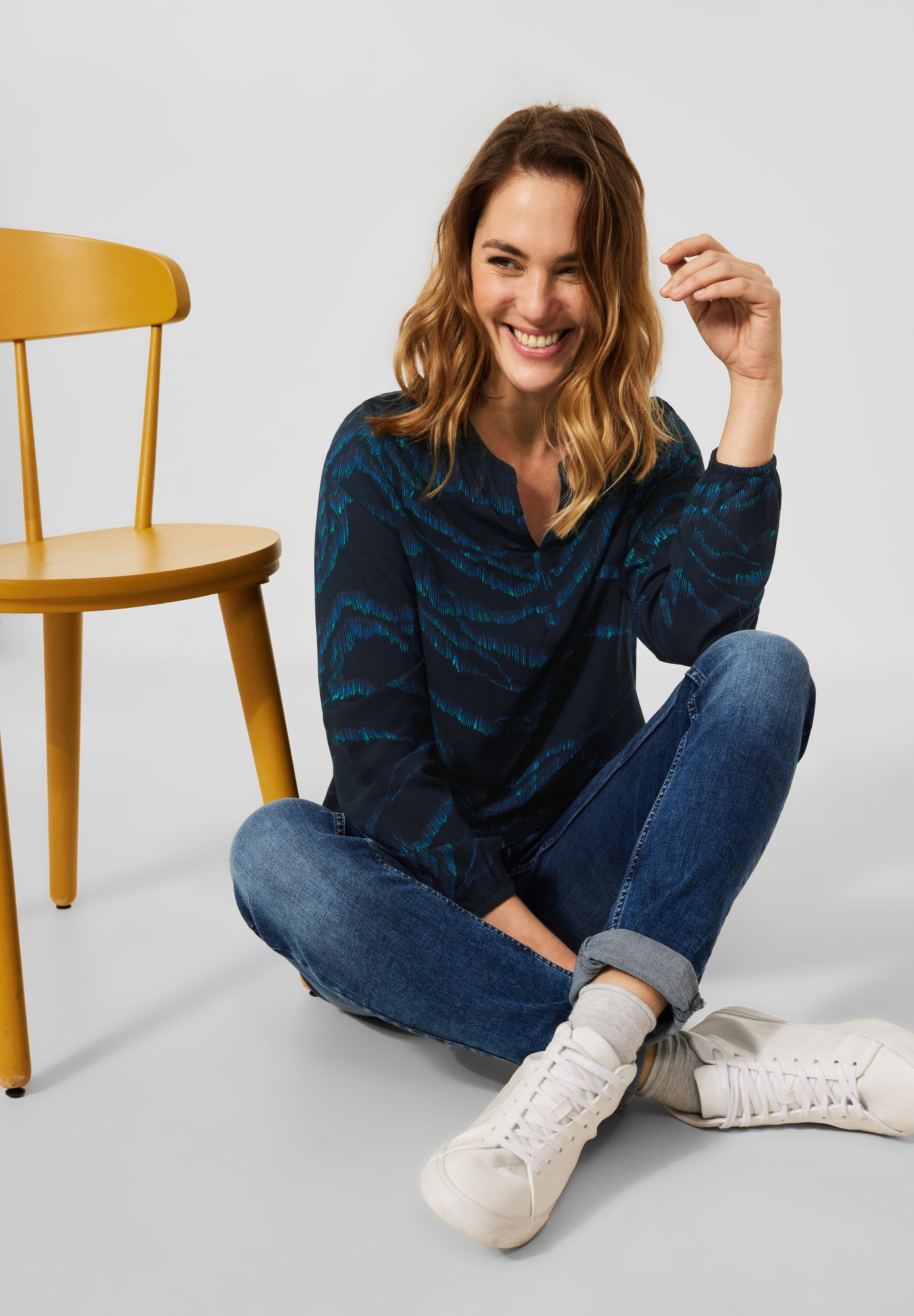 Multicolor Viskose Bluse