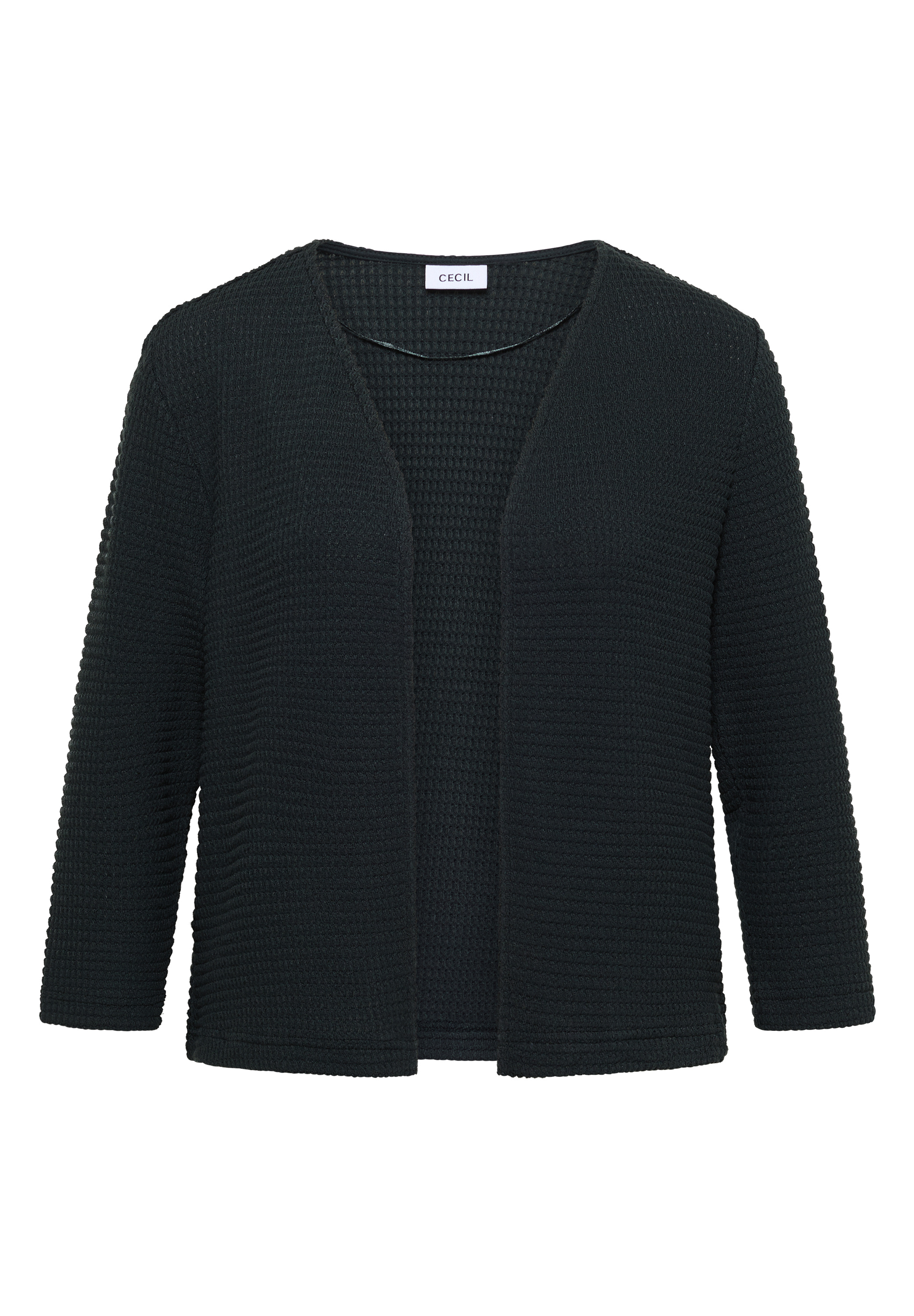 Offene 3/4-Arm Jacke im Ajour-Look