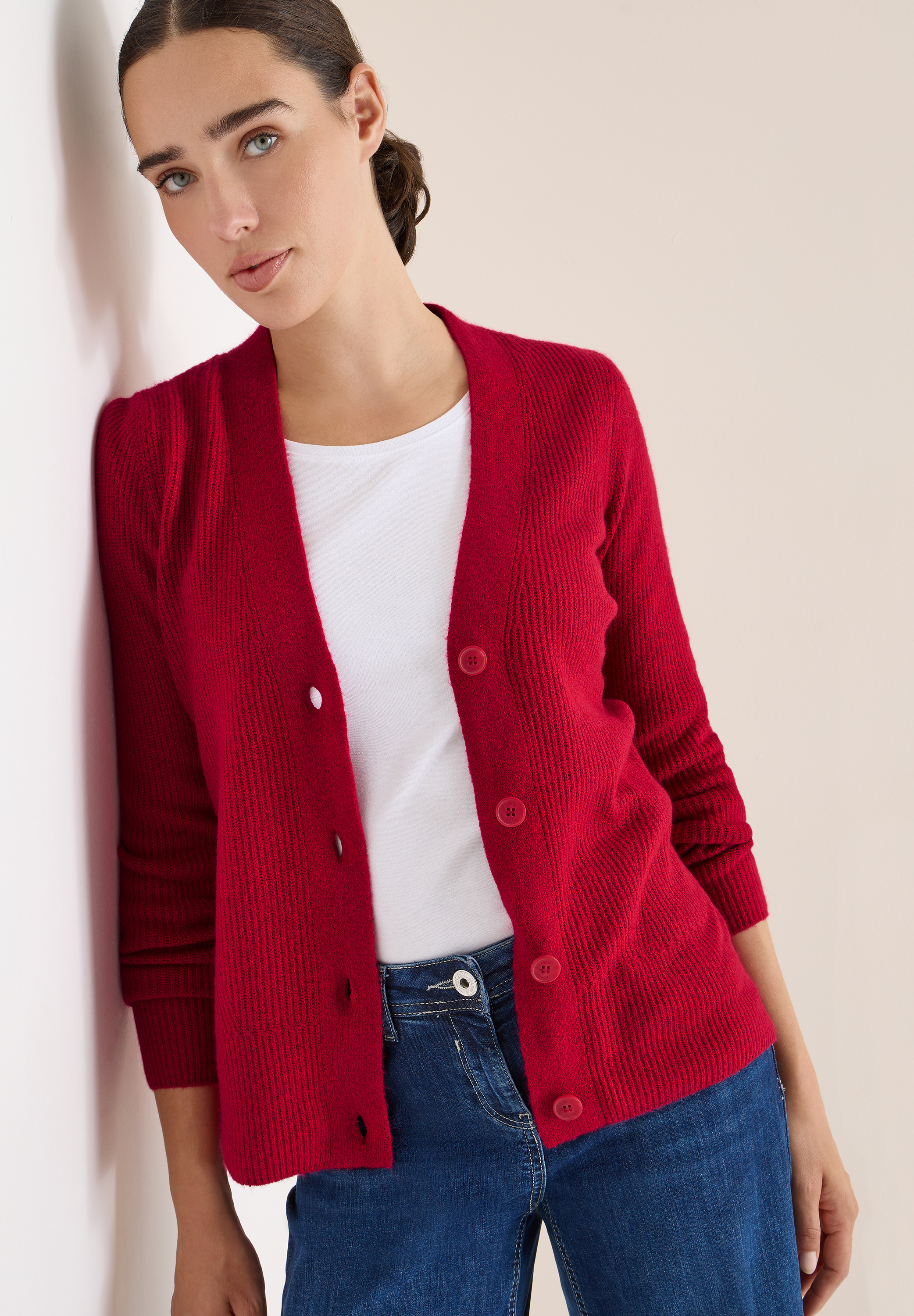 Cardigan mit Strukturdetail