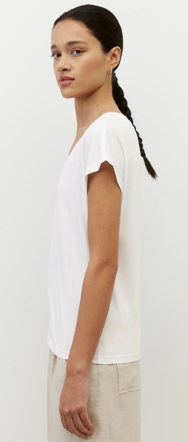 T-shirt, round-neck, overcut sleeve