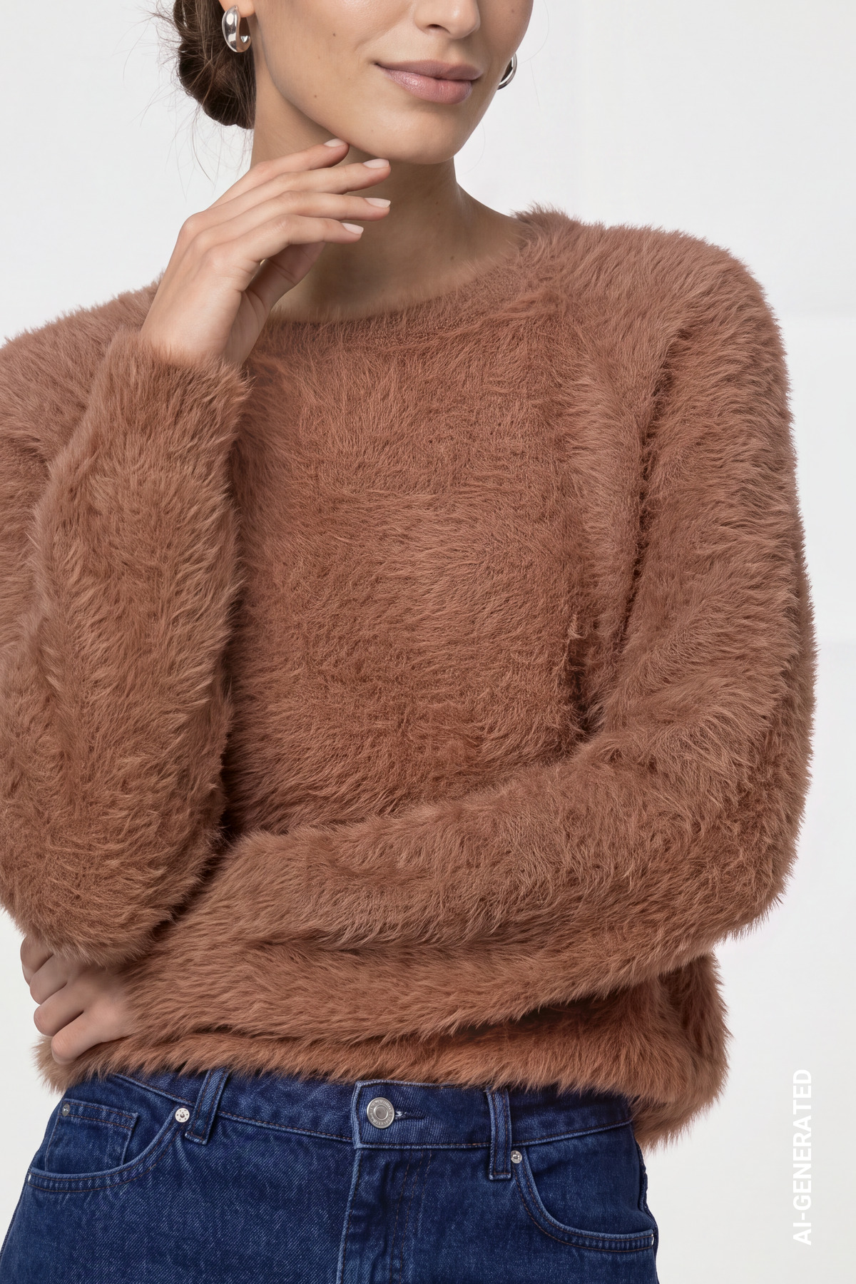 Strickpullover aus Plüschgarn