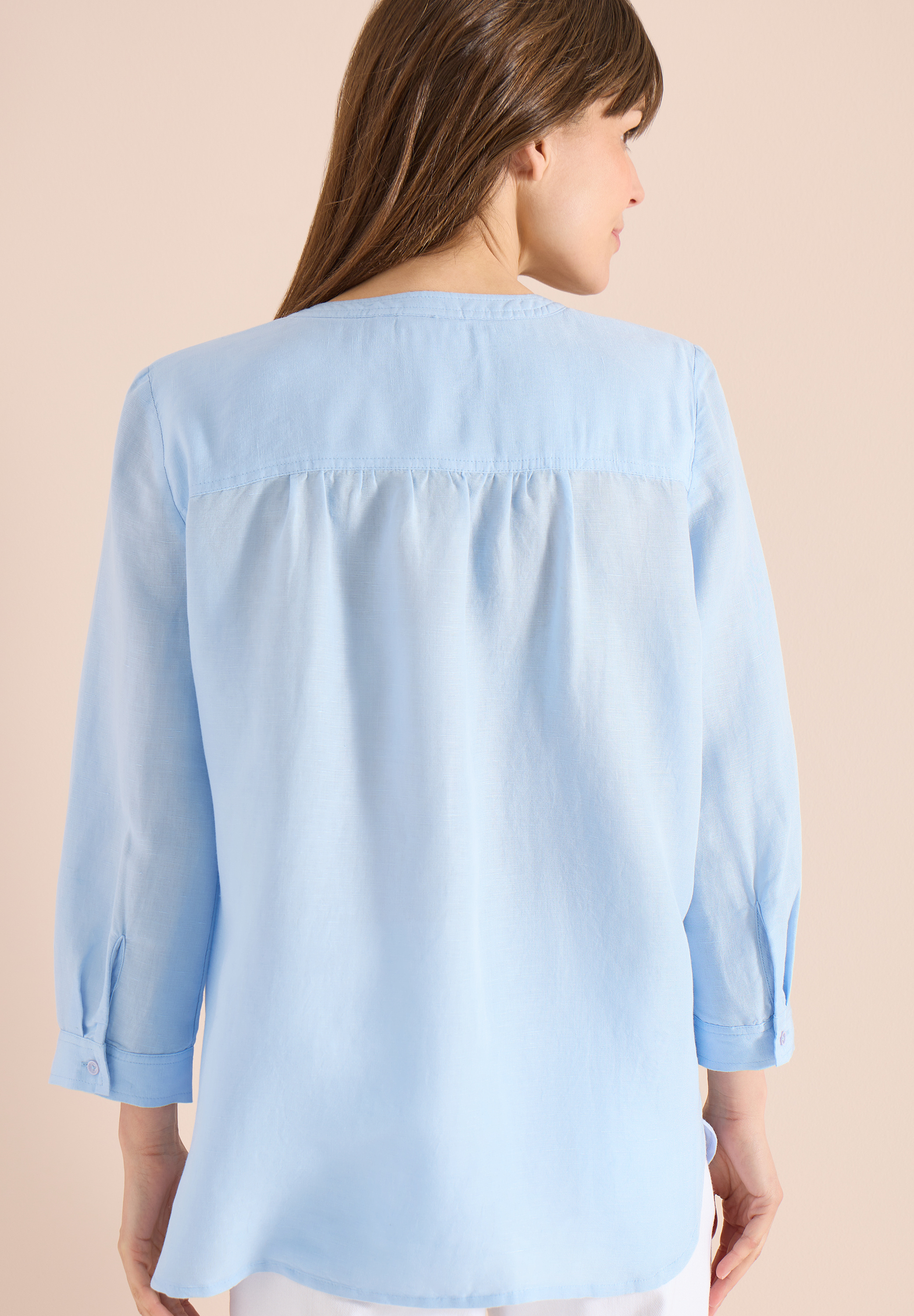 3/4-Arm Bluse aus Leinenmix