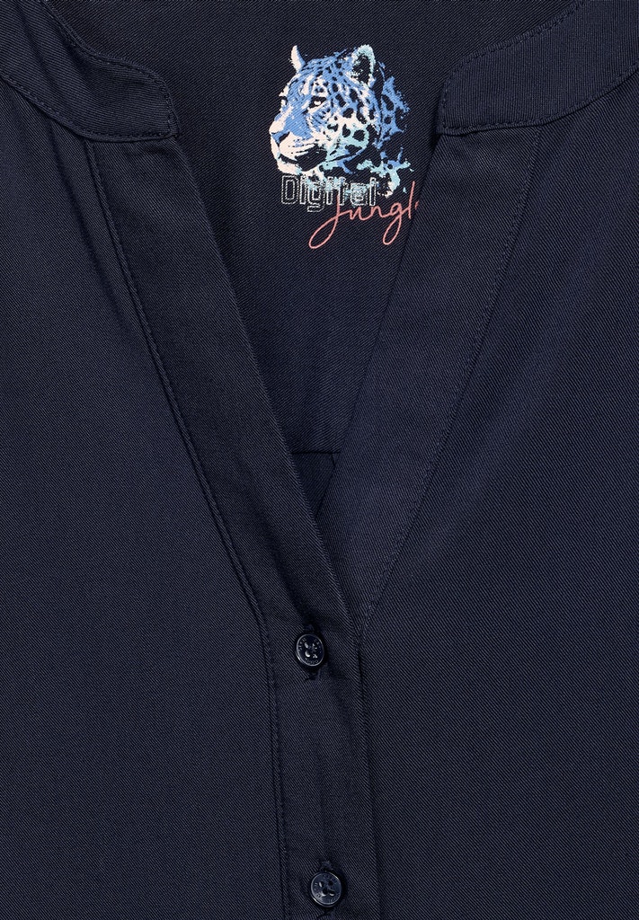 Lange Bluse in Unifarbe