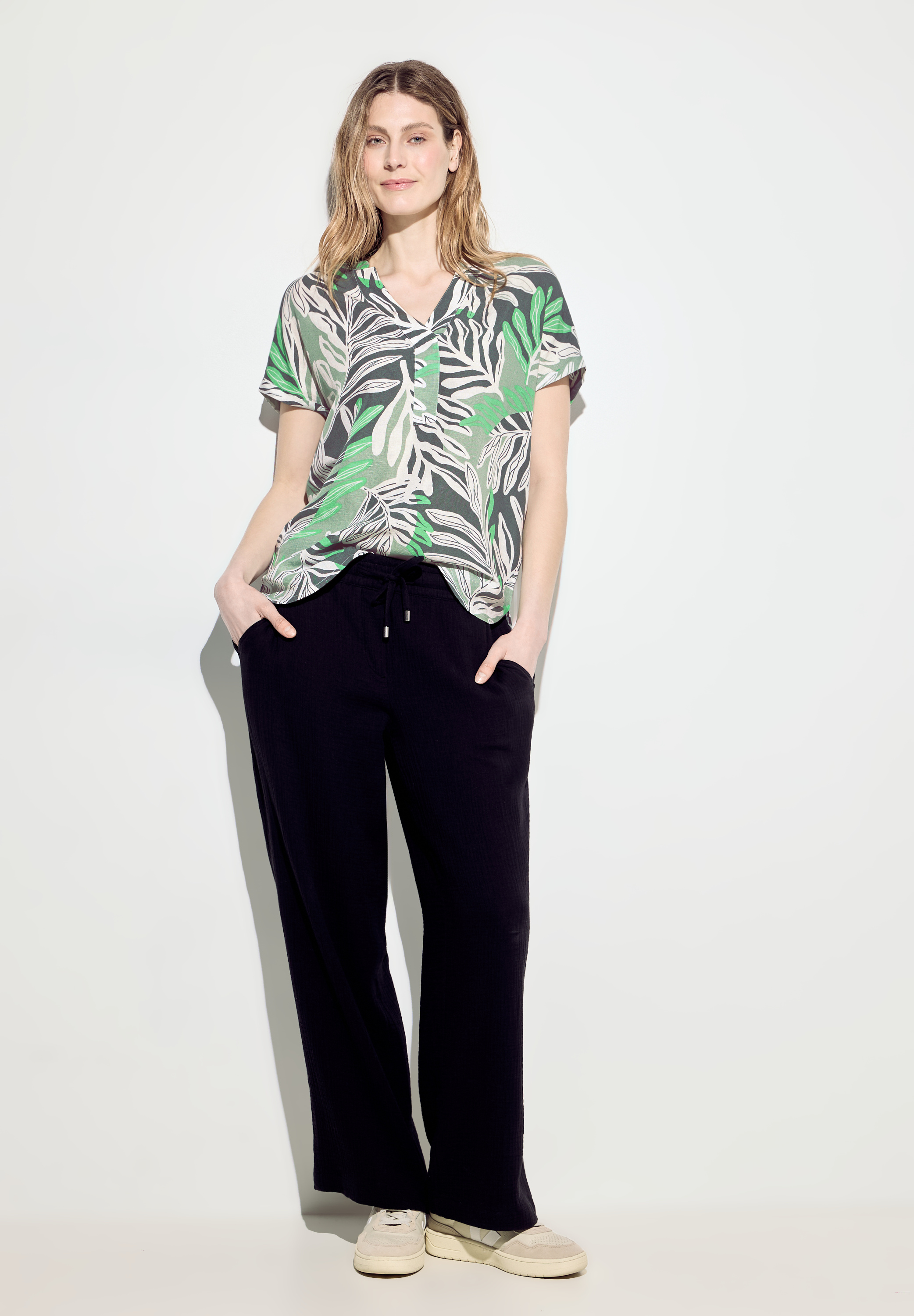 Blätterprint Bluse