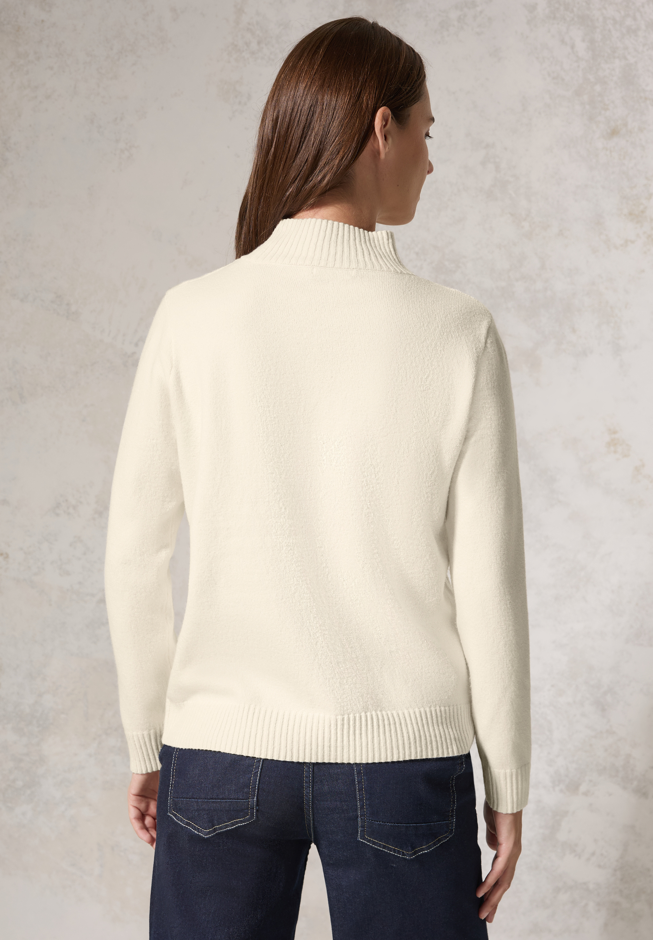 Jaquard Pullover in Unifarbe