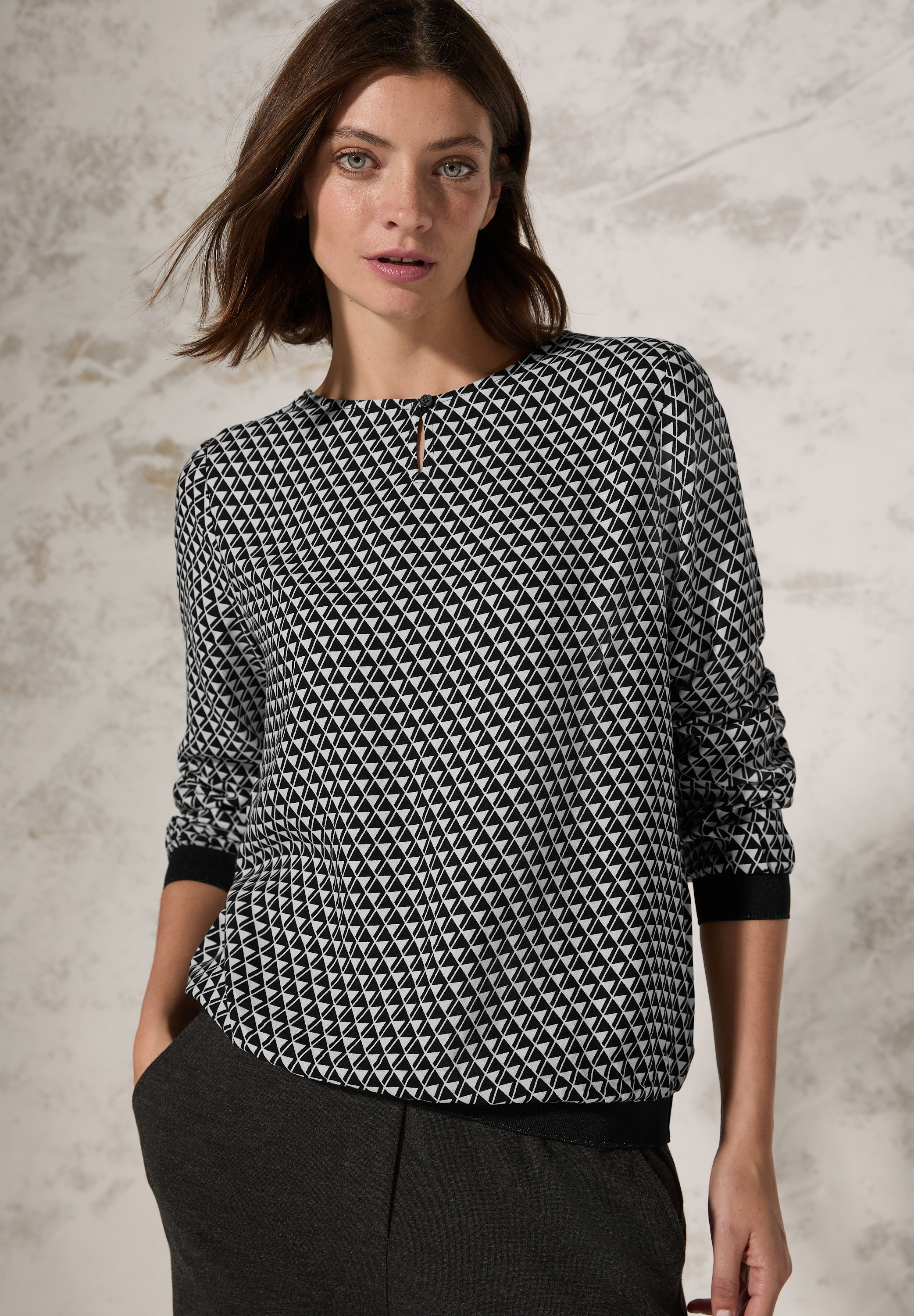 Bluse mit Minimal Print