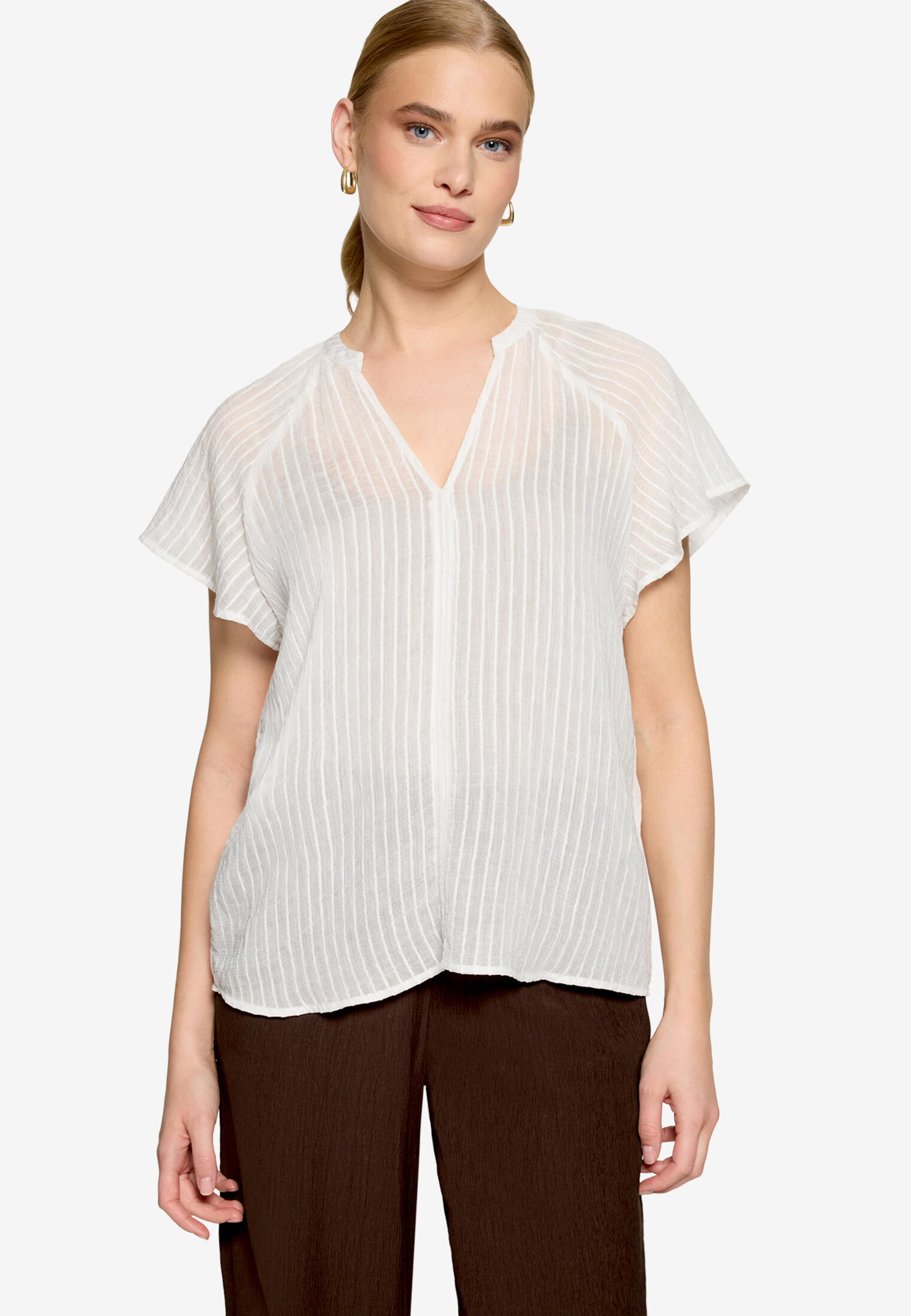 Bluse transparent mit V-Ausschnitt