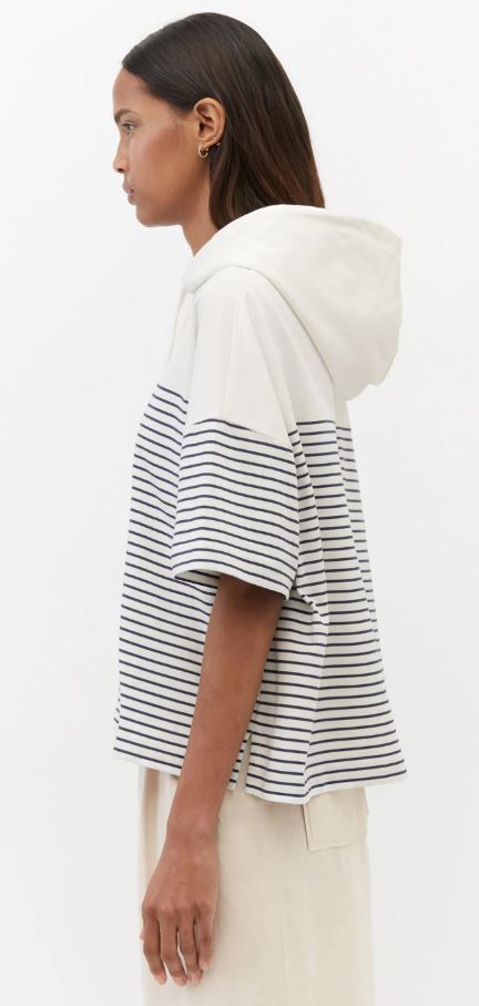 Sweatshirt, hood, short sleeves, pl