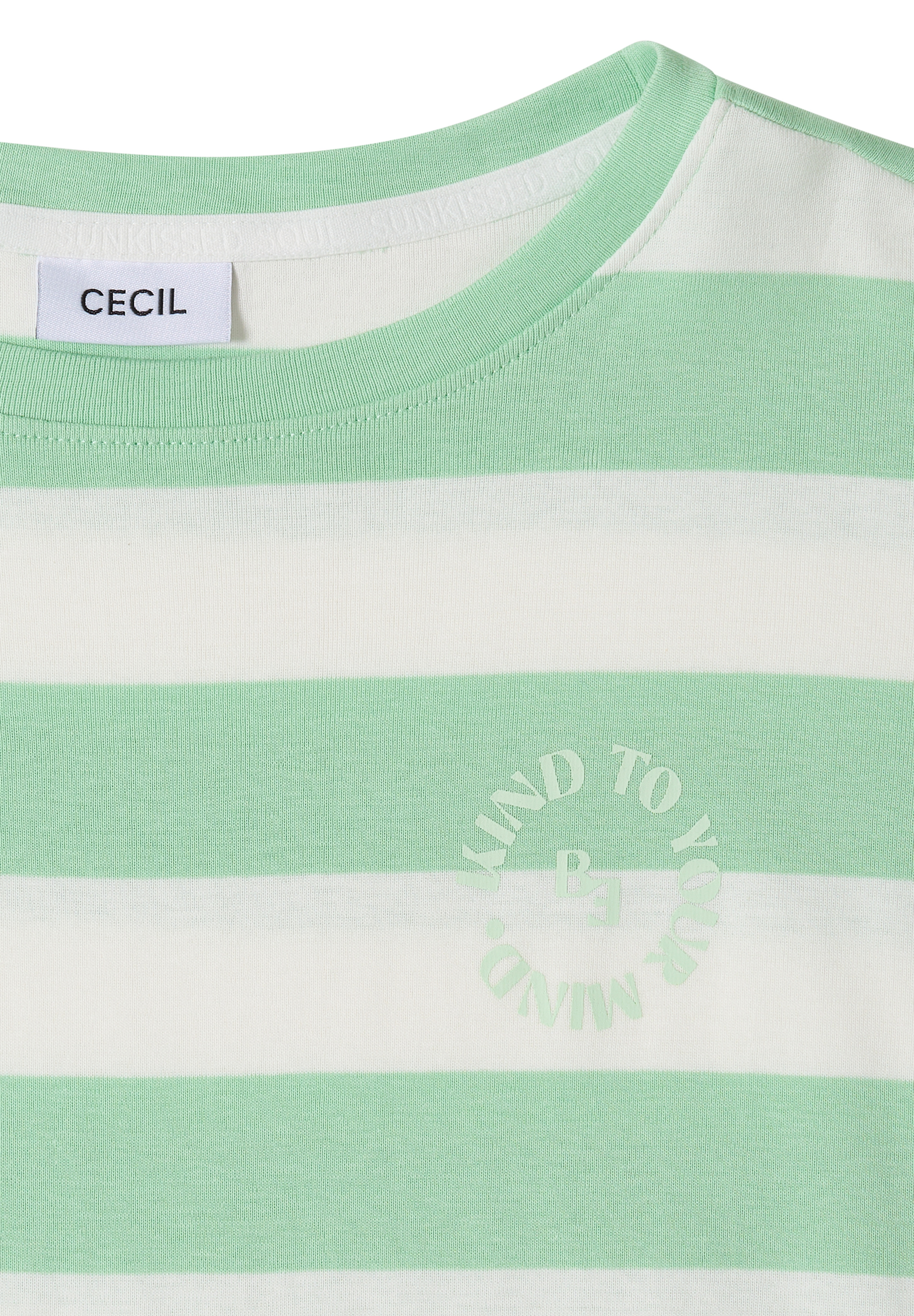 T-Shirt mit Streifen und Printdetail