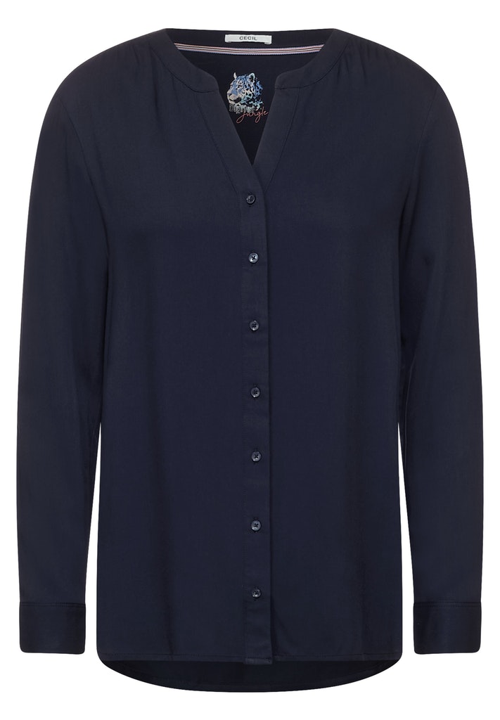 Lange Bluse in Unifarbe