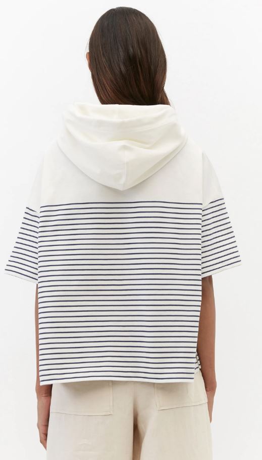 Sweatshirt, hood, short sleeves, pl