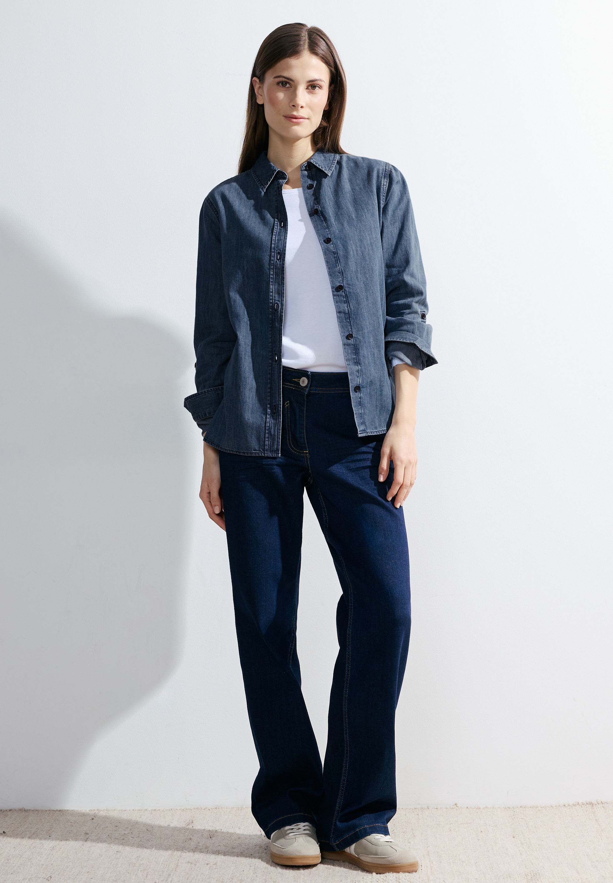 Bluse im Jeans Look