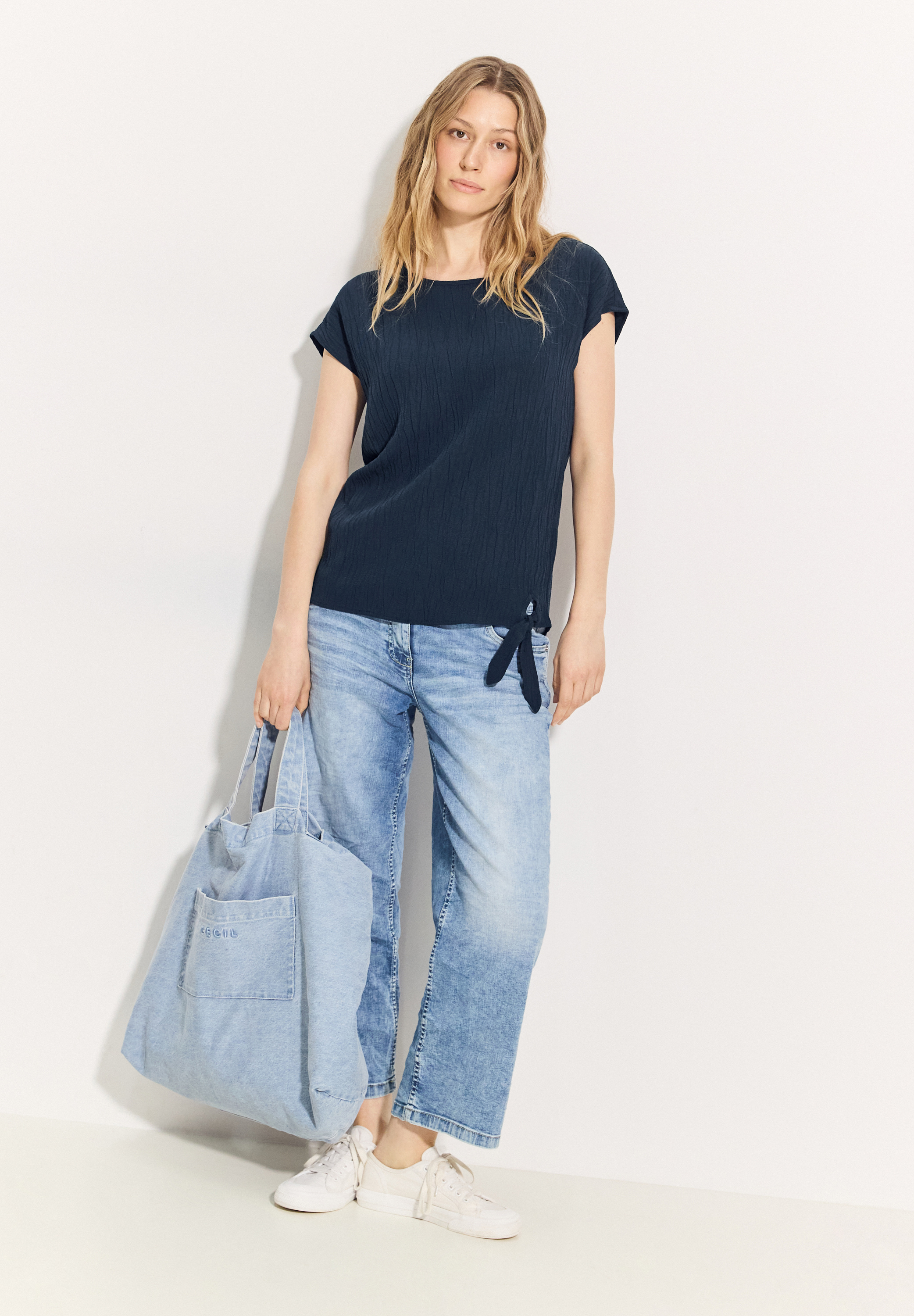 Crepe Knoten Bluse