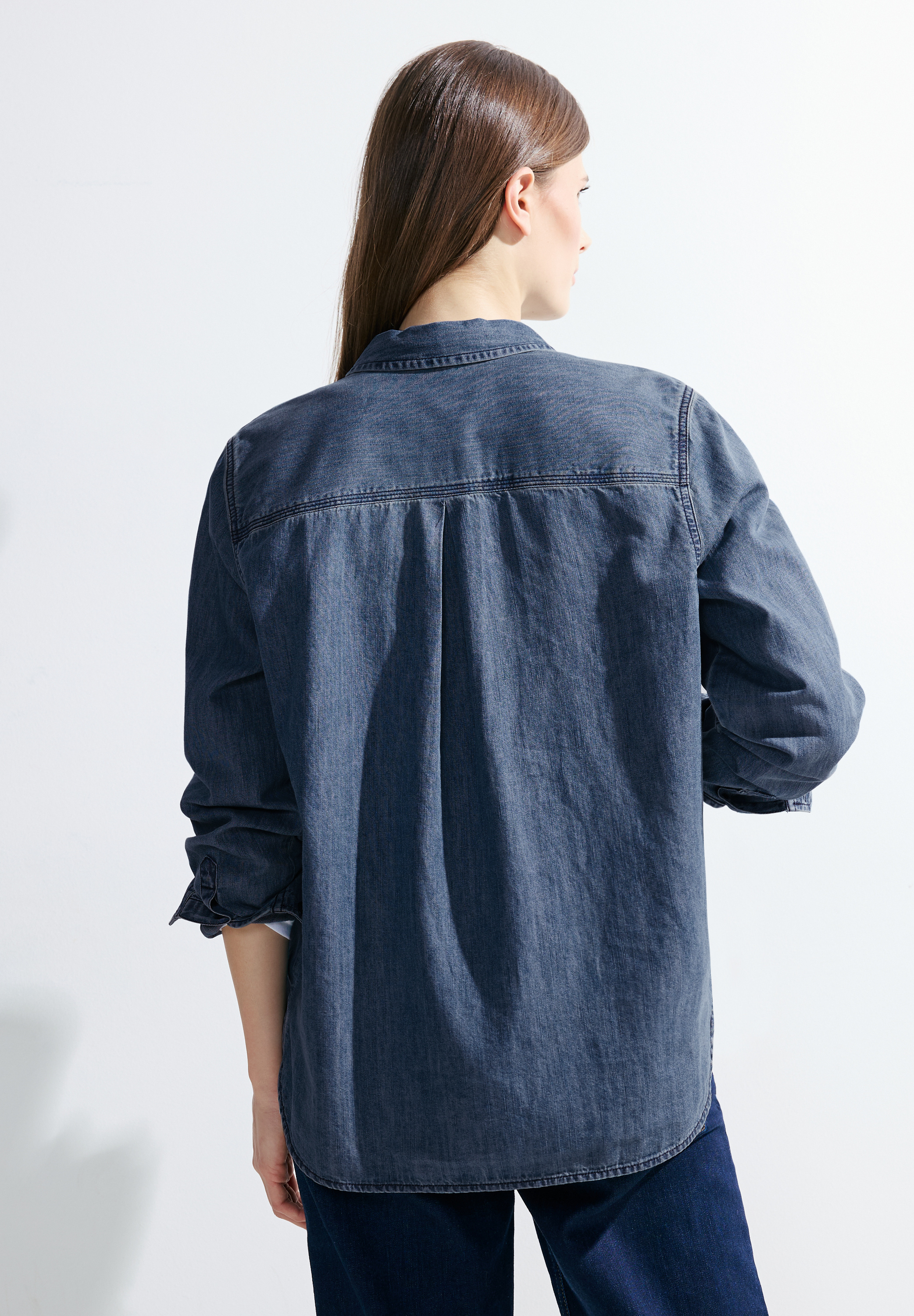 Bluse im Jeans Look