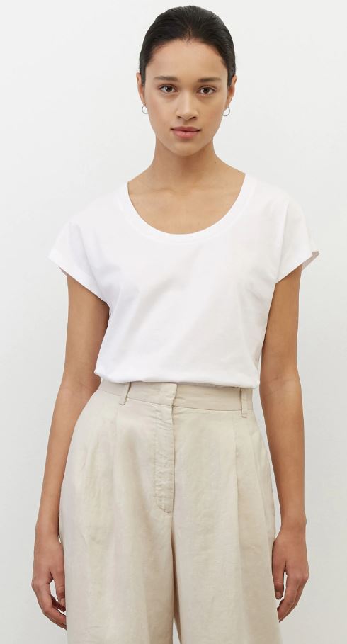 T-shirt, round-neck, overcut sleeve