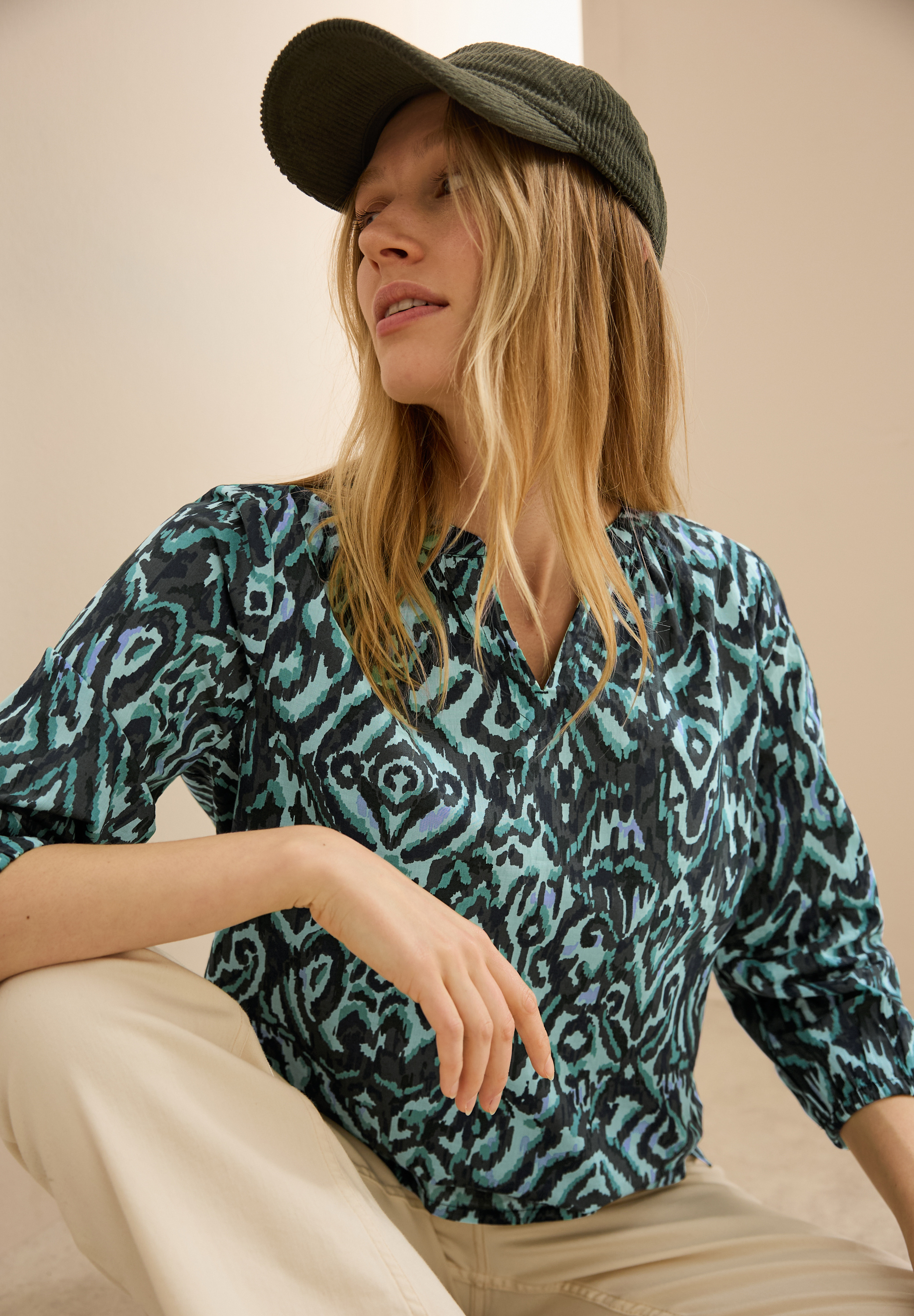 Bedruckte Baumwollbluse