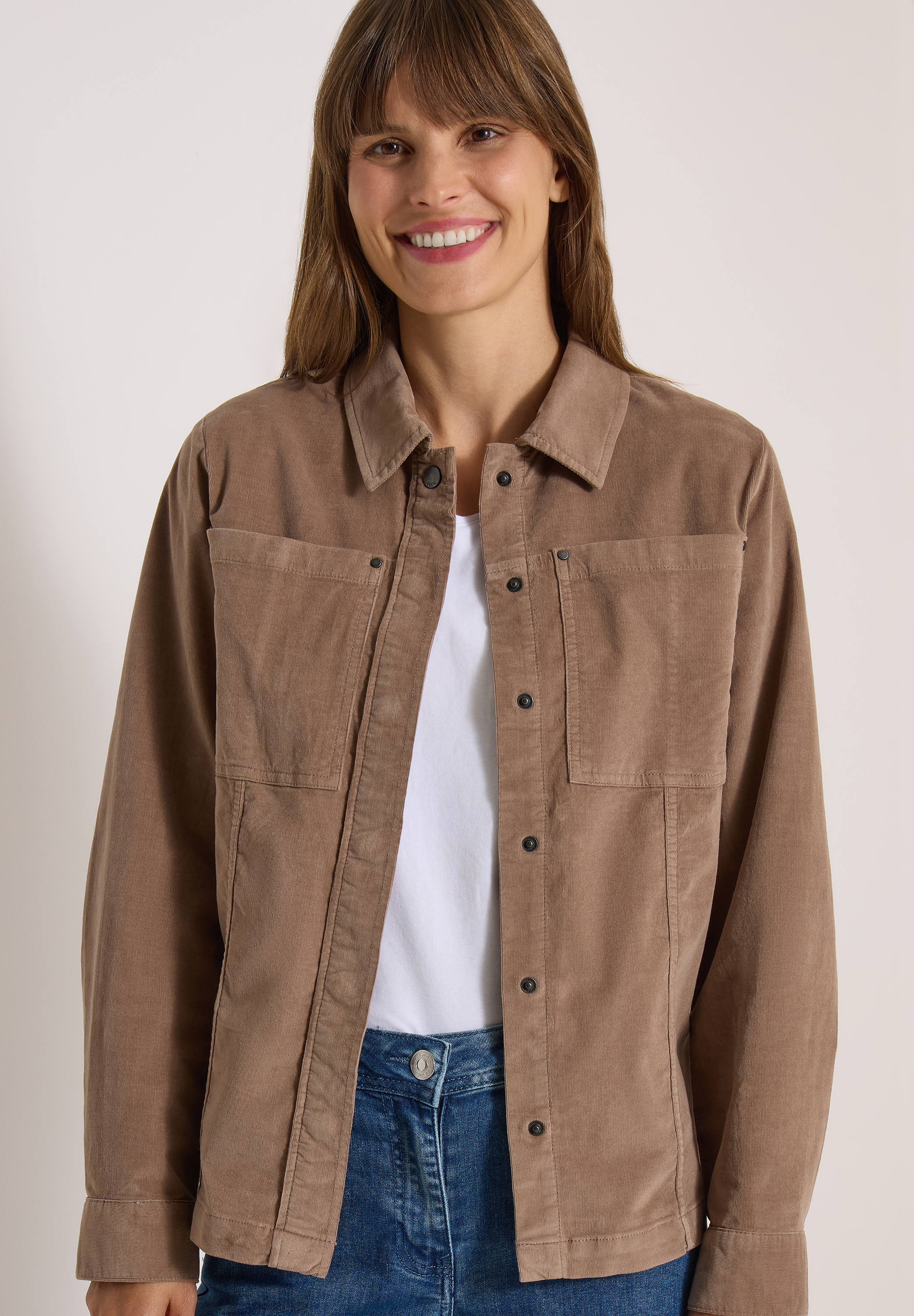 Feincord Overshirt mit Brusttaschen