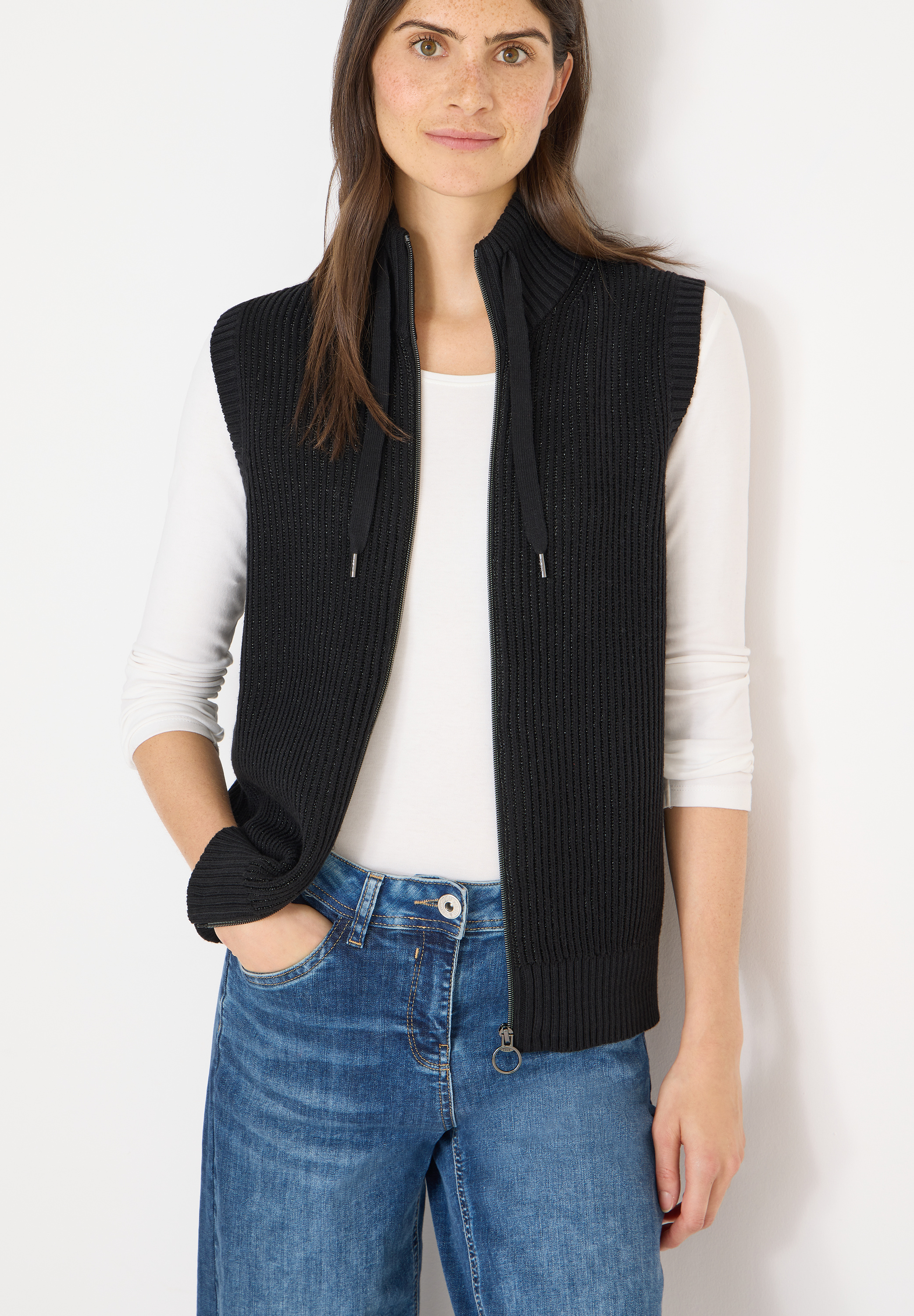 Strukturweste mit Zipper