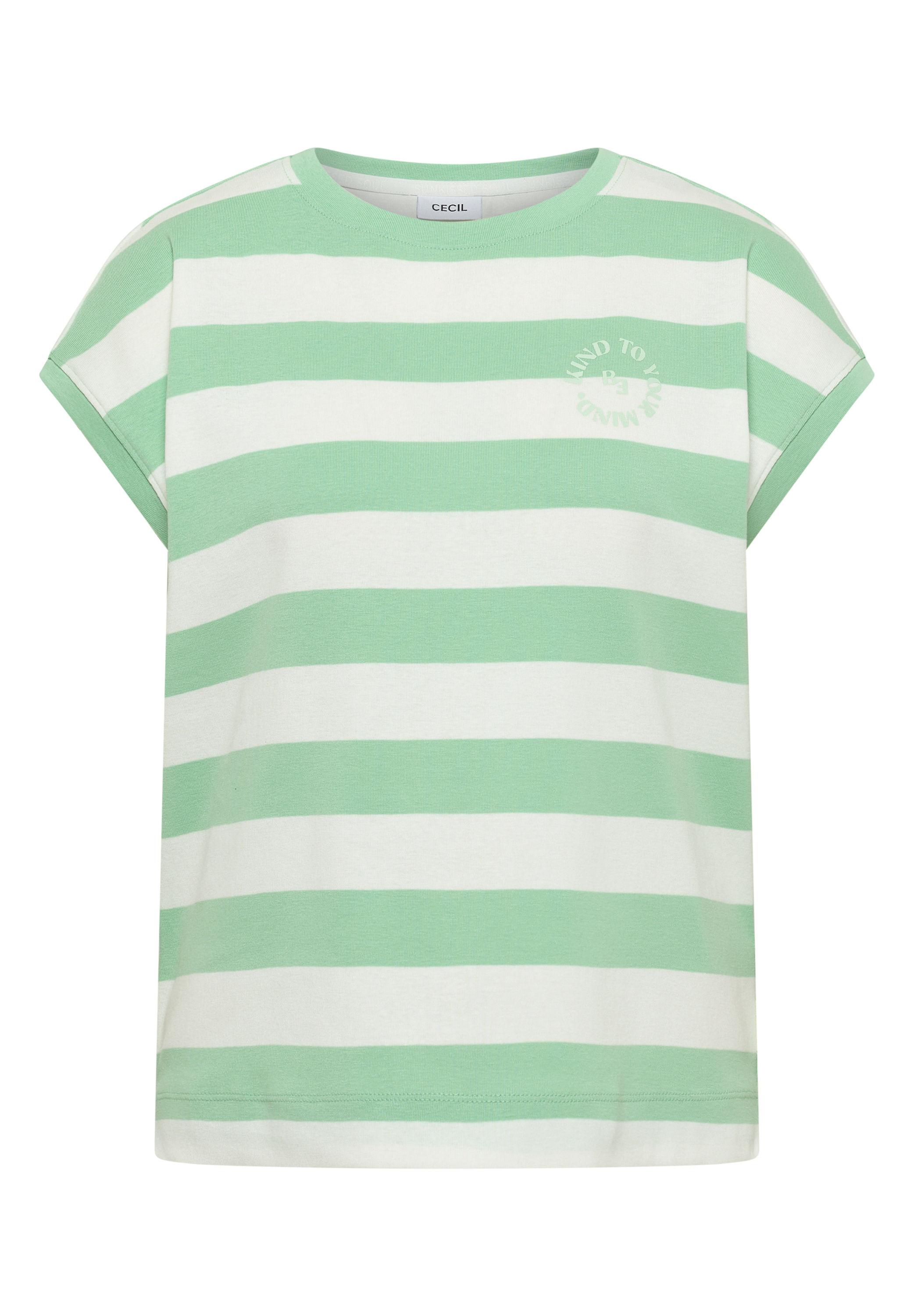 T-Shirt mit Streifen und Printdetail