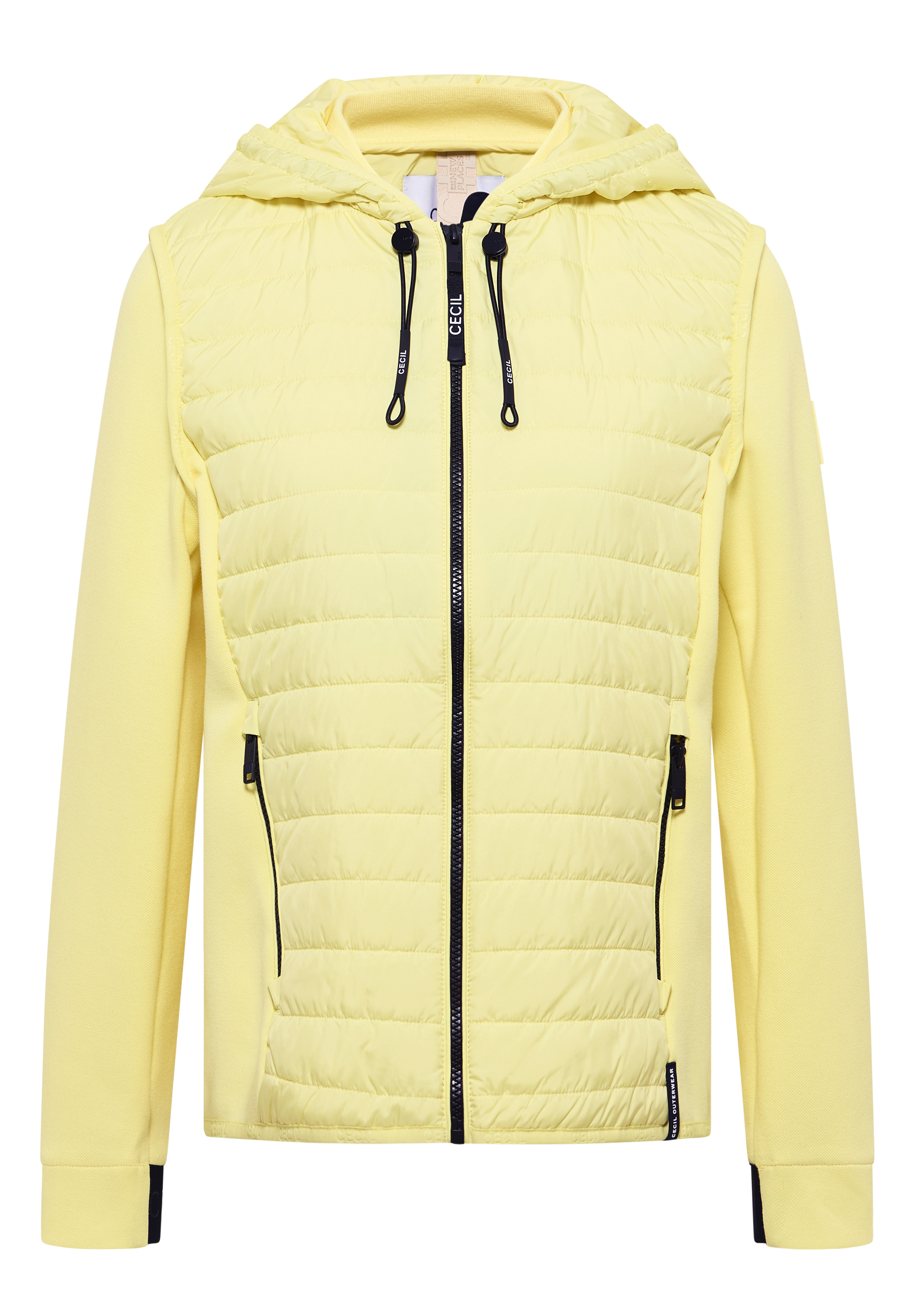 Jacke mit Strukturmix und Kapuze