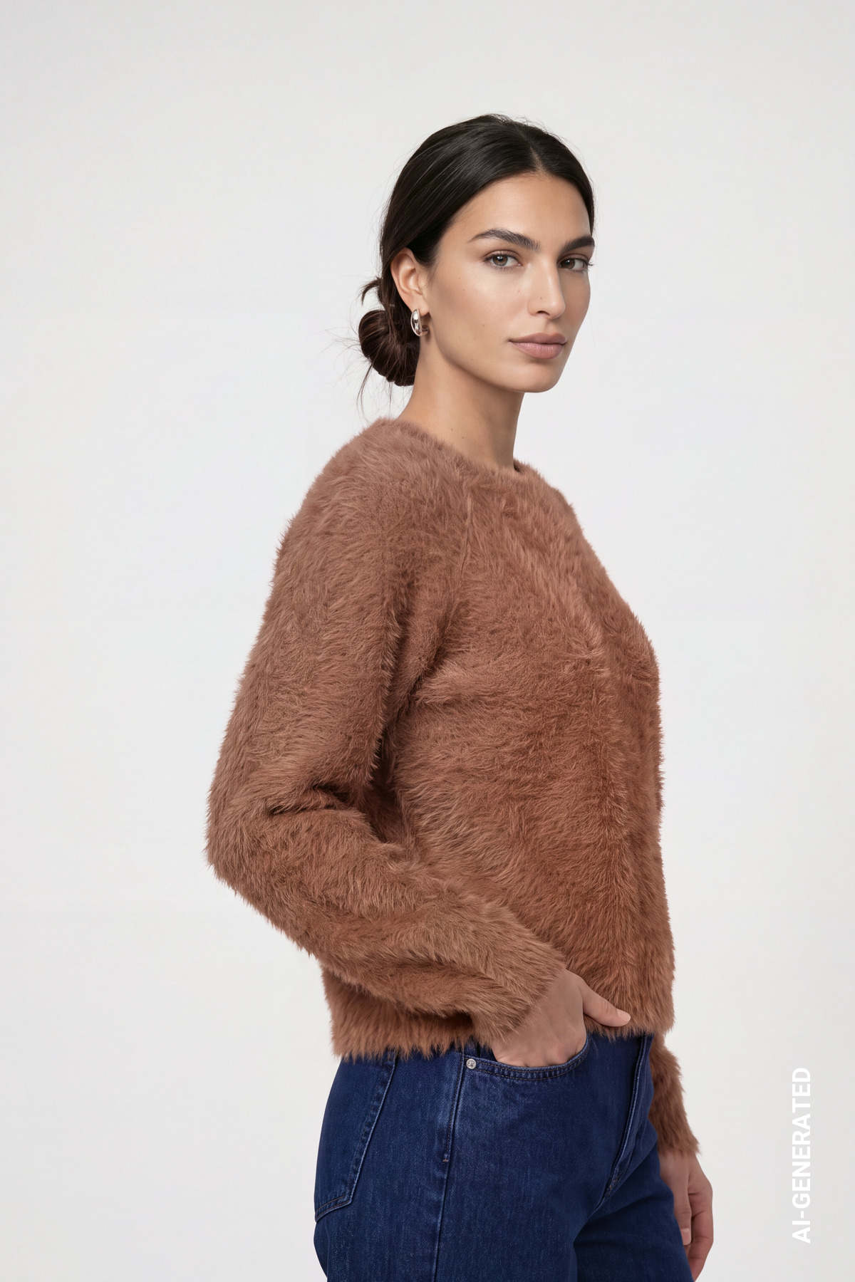 Strickpullover aus Plüschgarn
