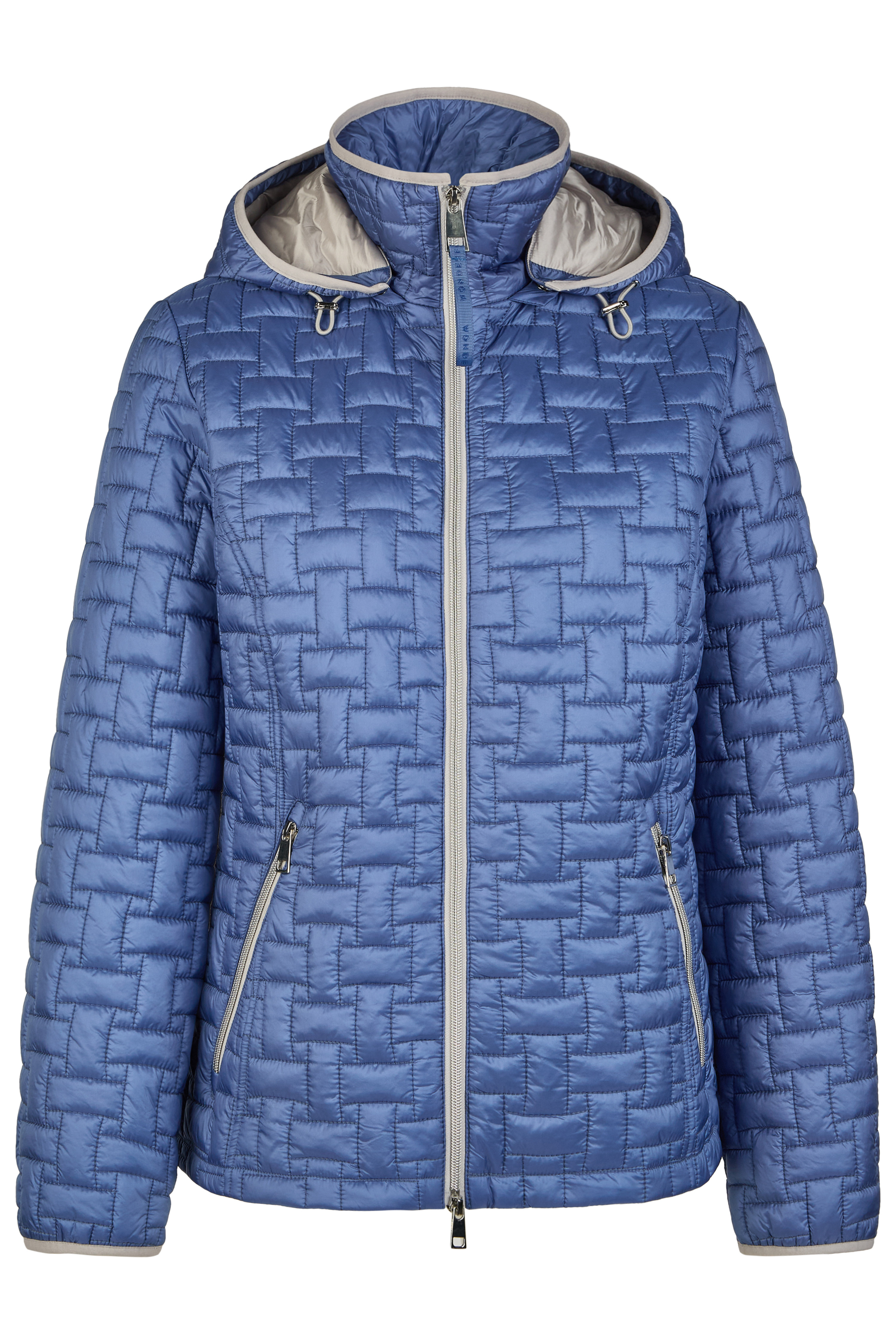 Sandwich-Steppjacke mit Kapuze