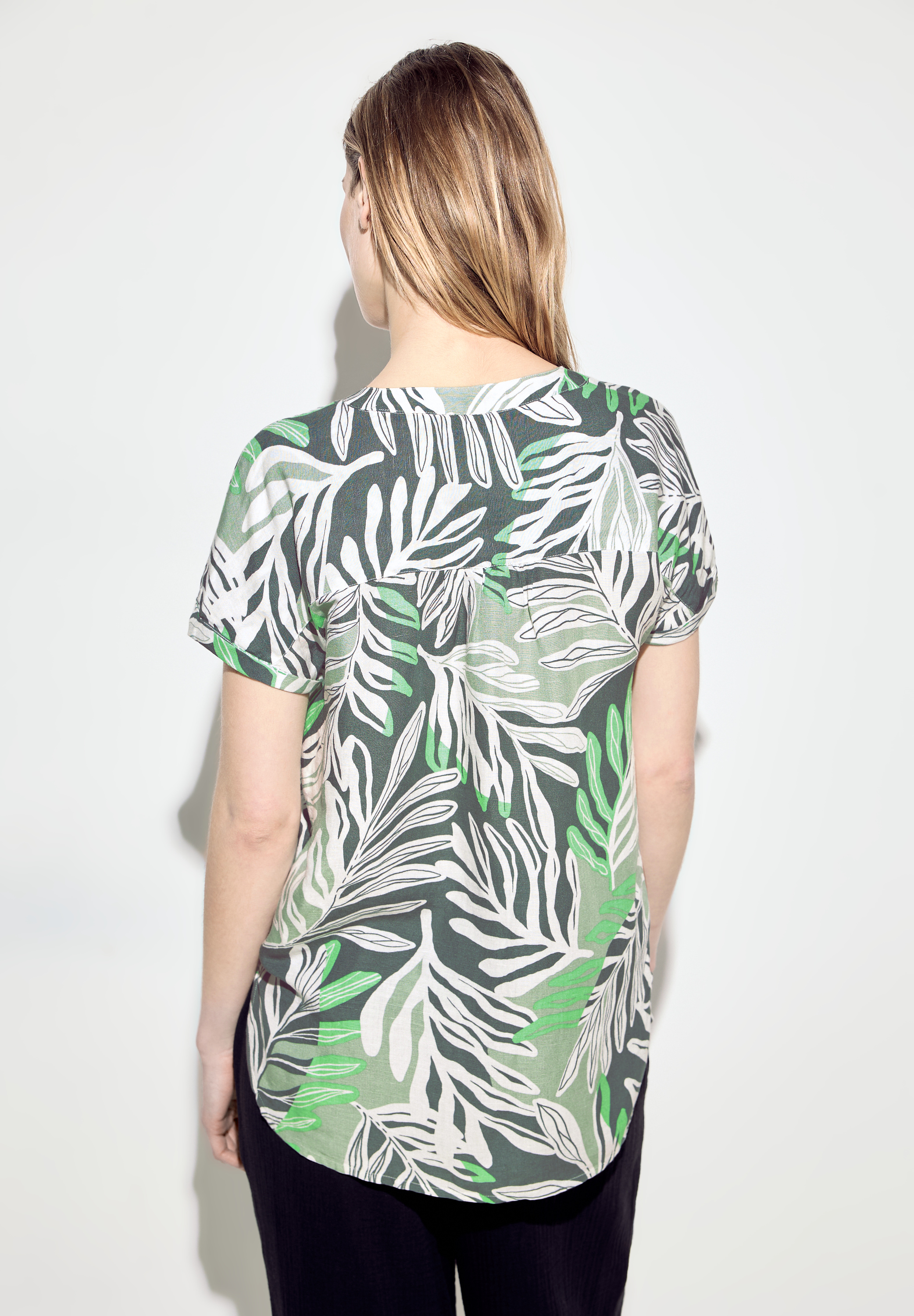 Blätterprint Bluse