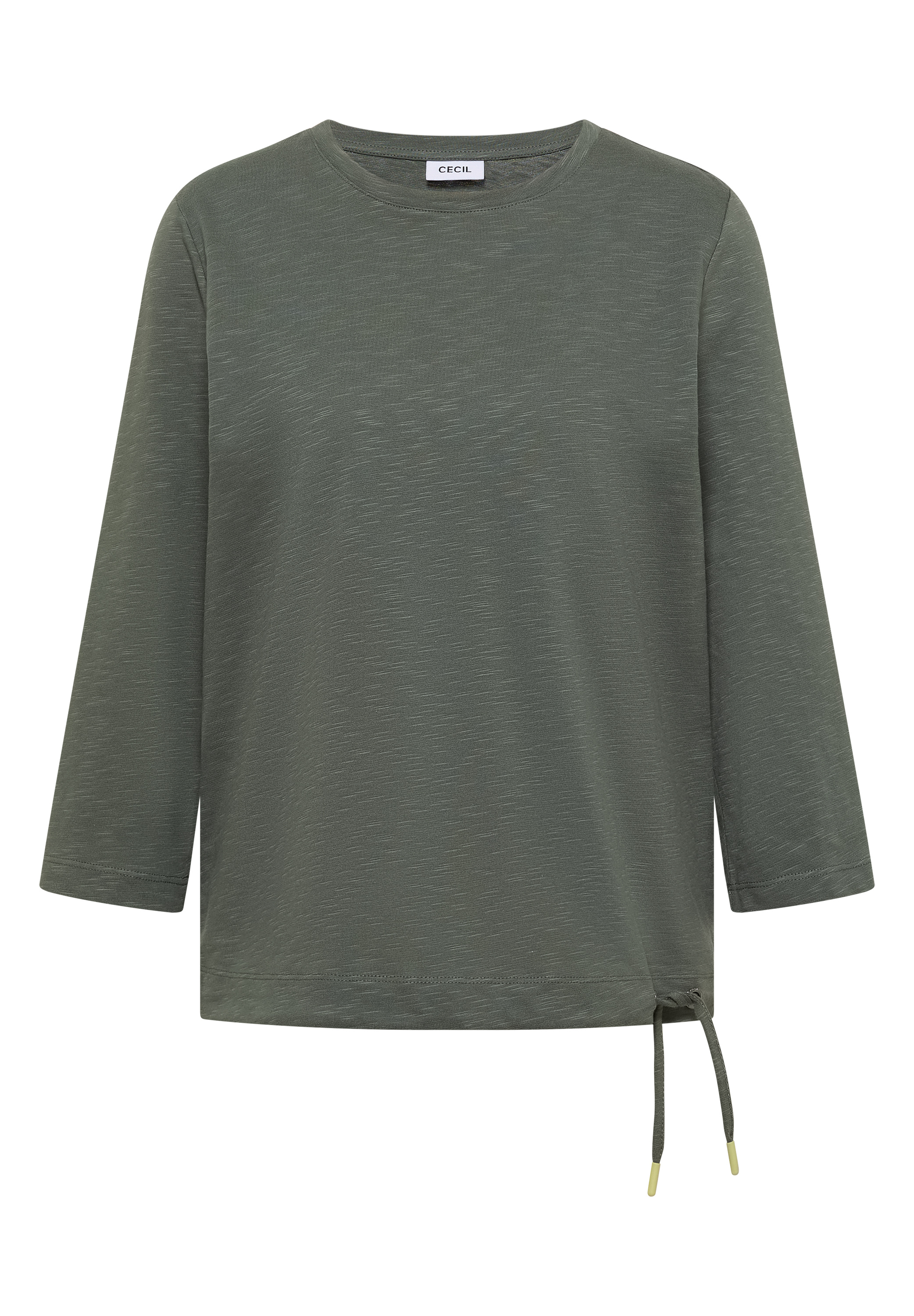 3/4-Arm Shirt mit Rundhals in Unifarbe