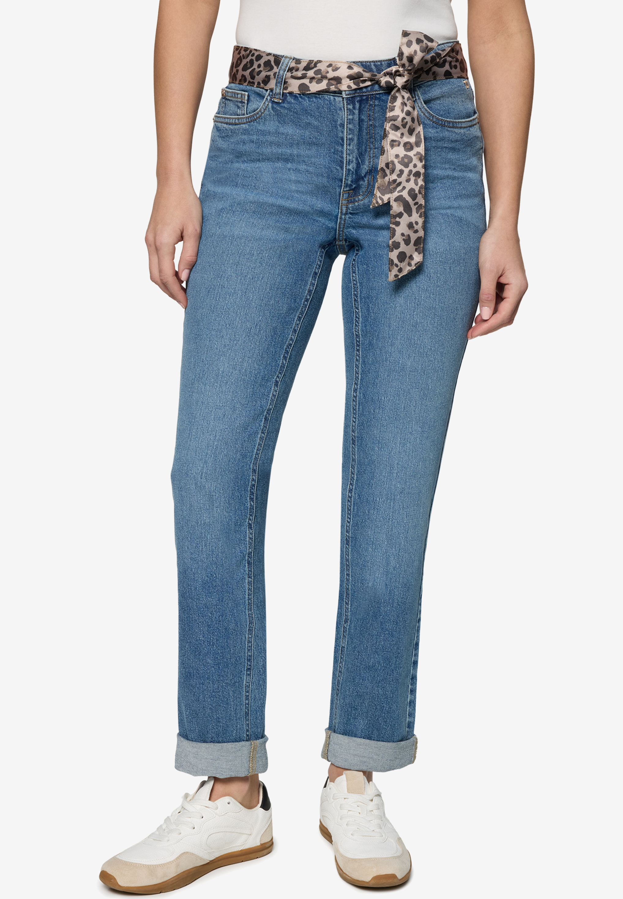 Jeans  mit Leo-Gürtel Style Orlando 28 Inch