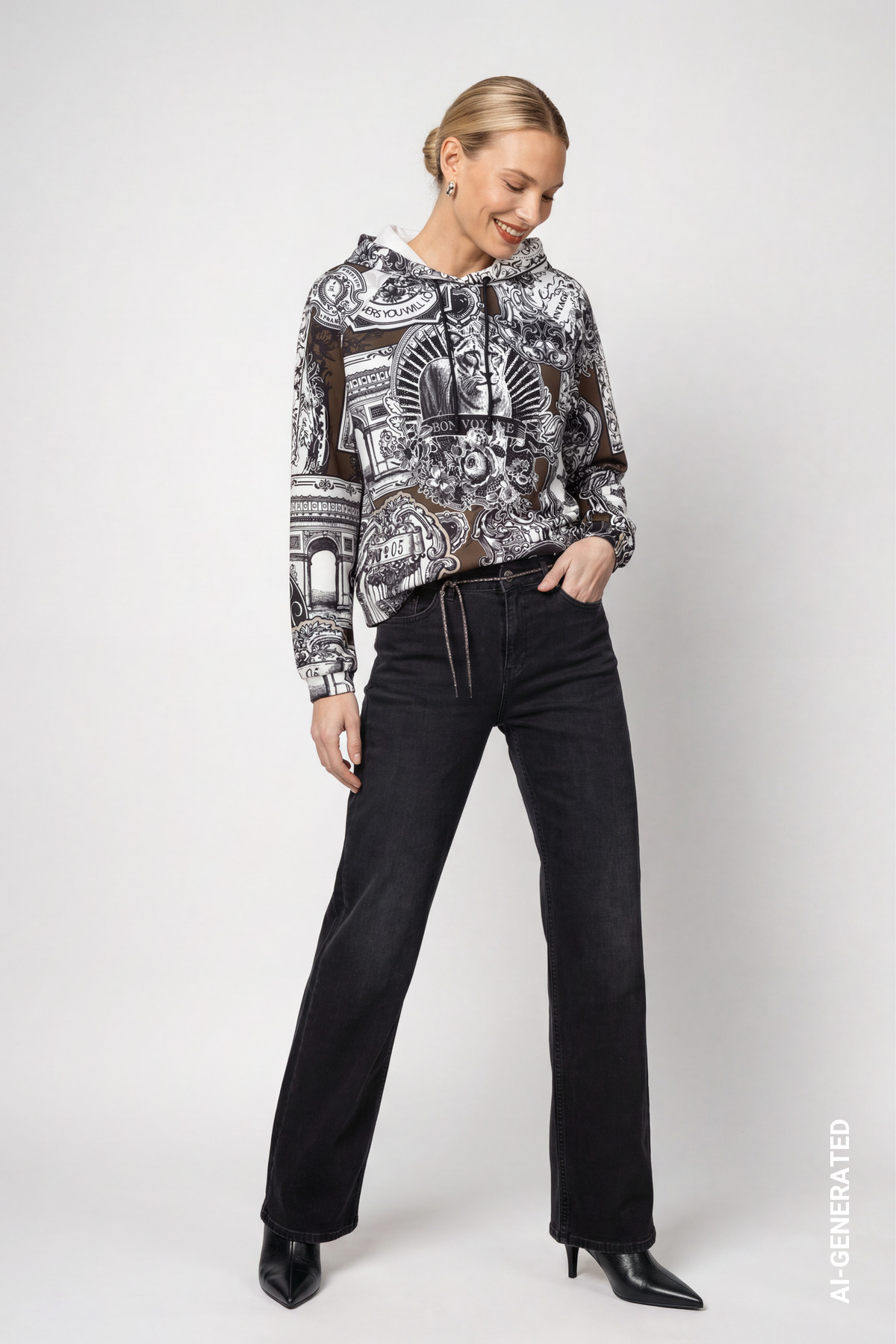 Sweatshirt mit Emblem-Muster