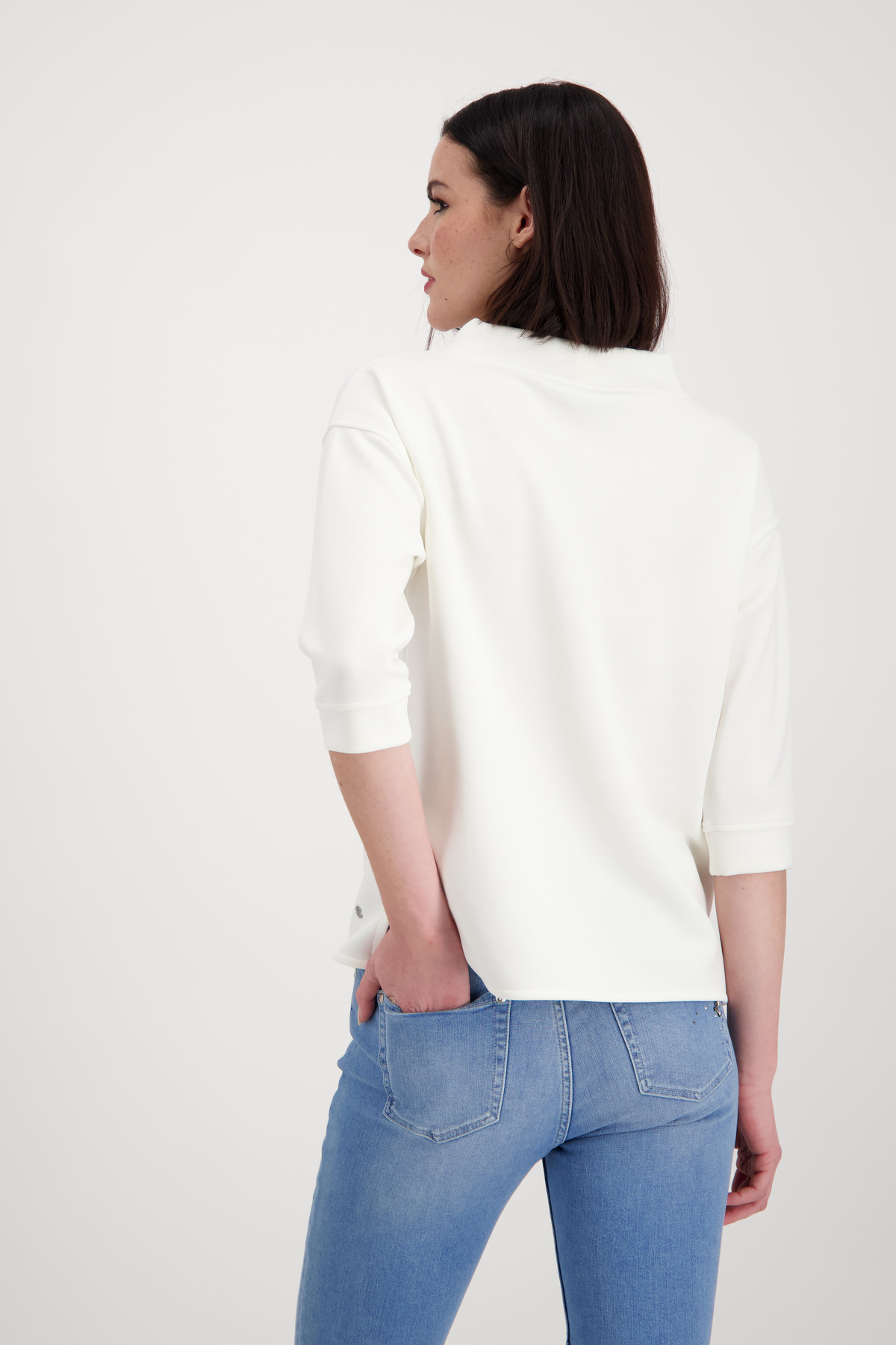 Sweat mit Glitzersteinen Monari weiss 407497
