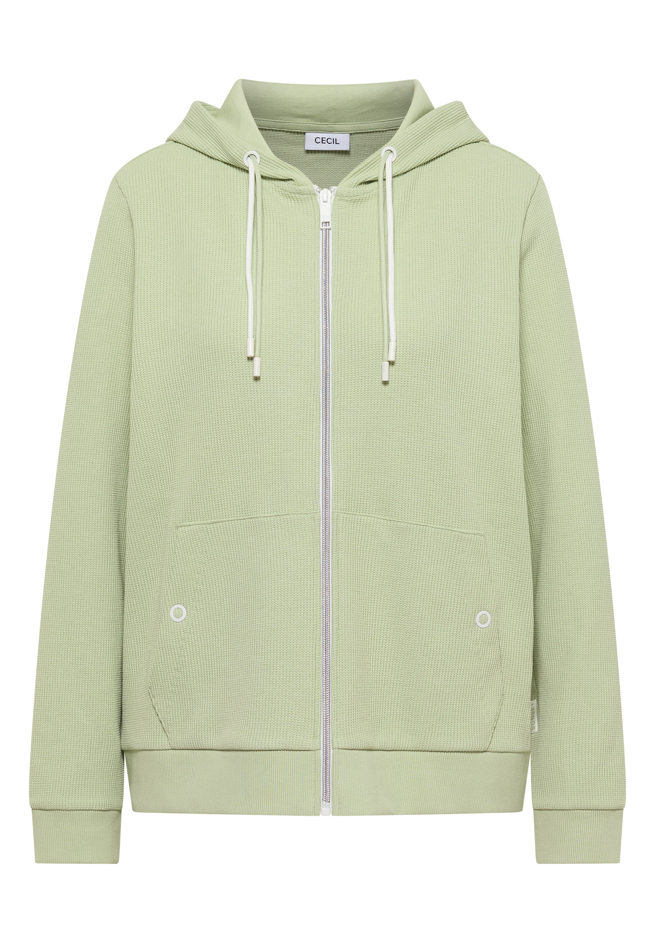 Langarm Jacke mit Kapuze und Struktur