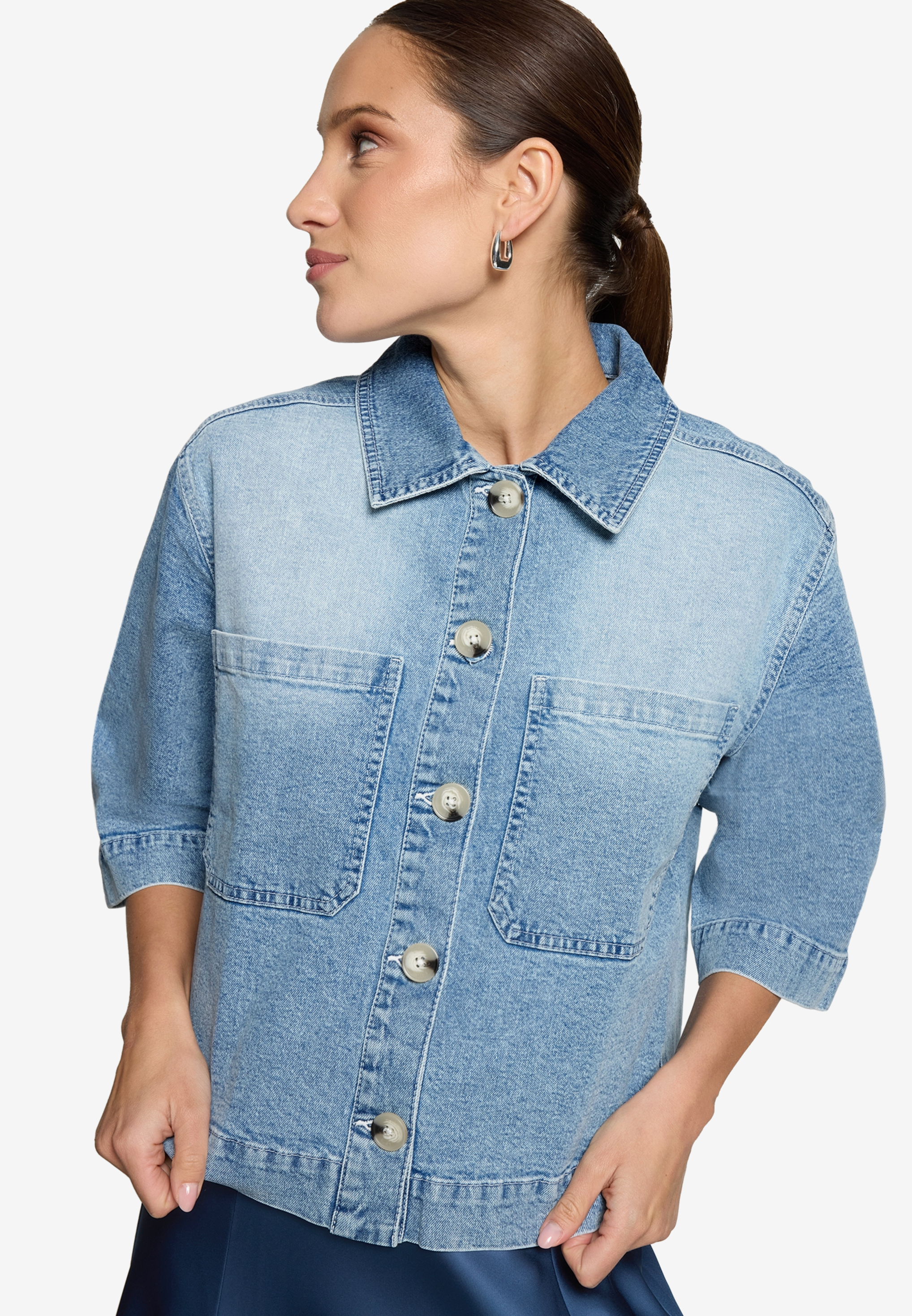 Blazer-Jacke im Jeans-Look