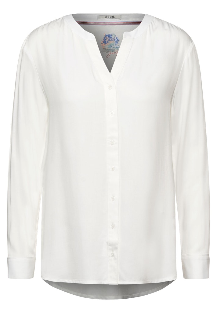 Lange Bluse in Unifarbe