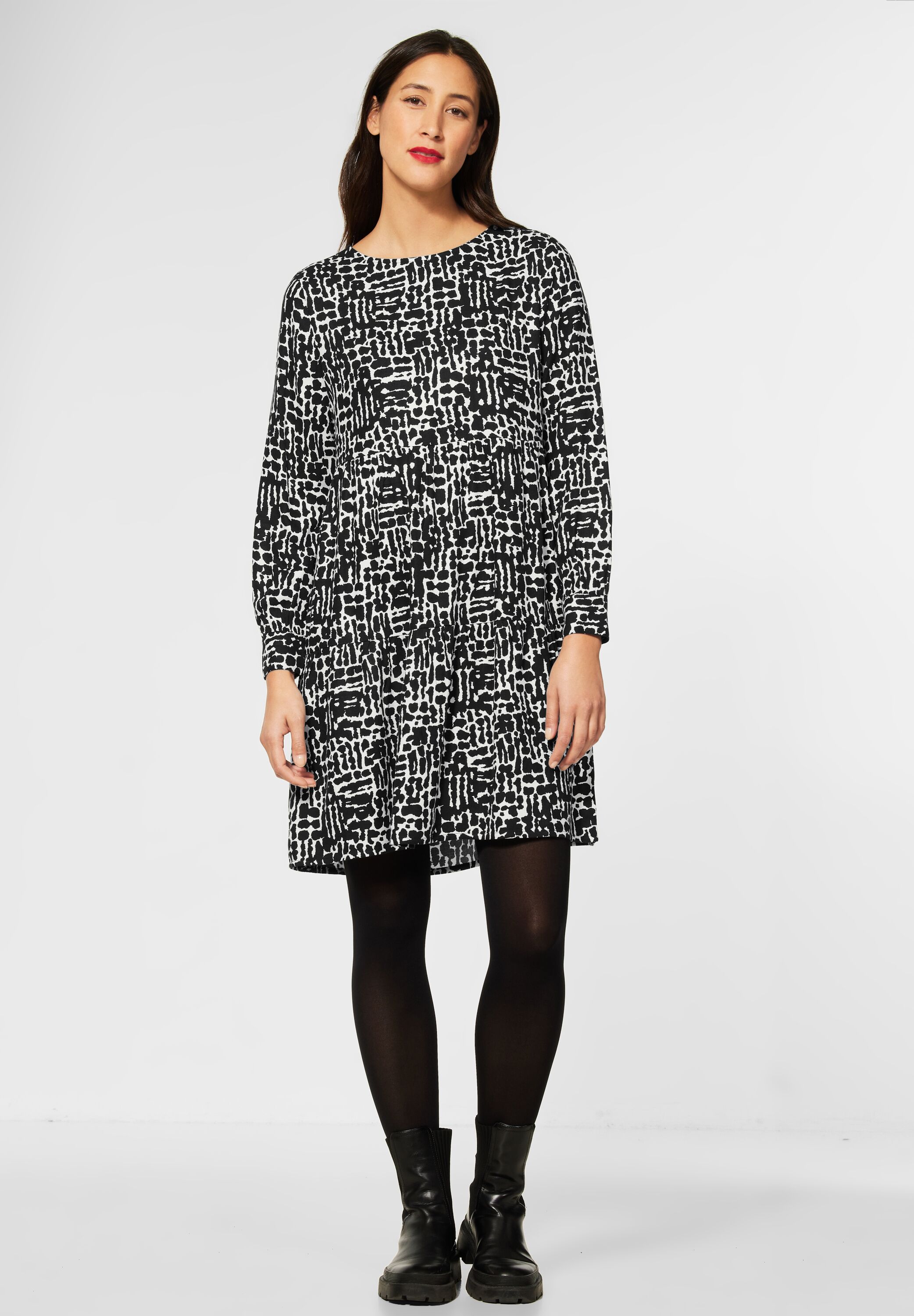 Printkleid mit Volants