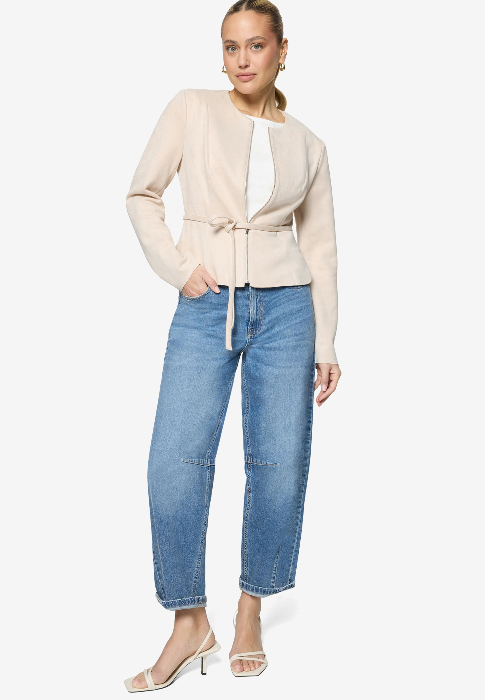 Blazer-Jacke  in Lederoptik