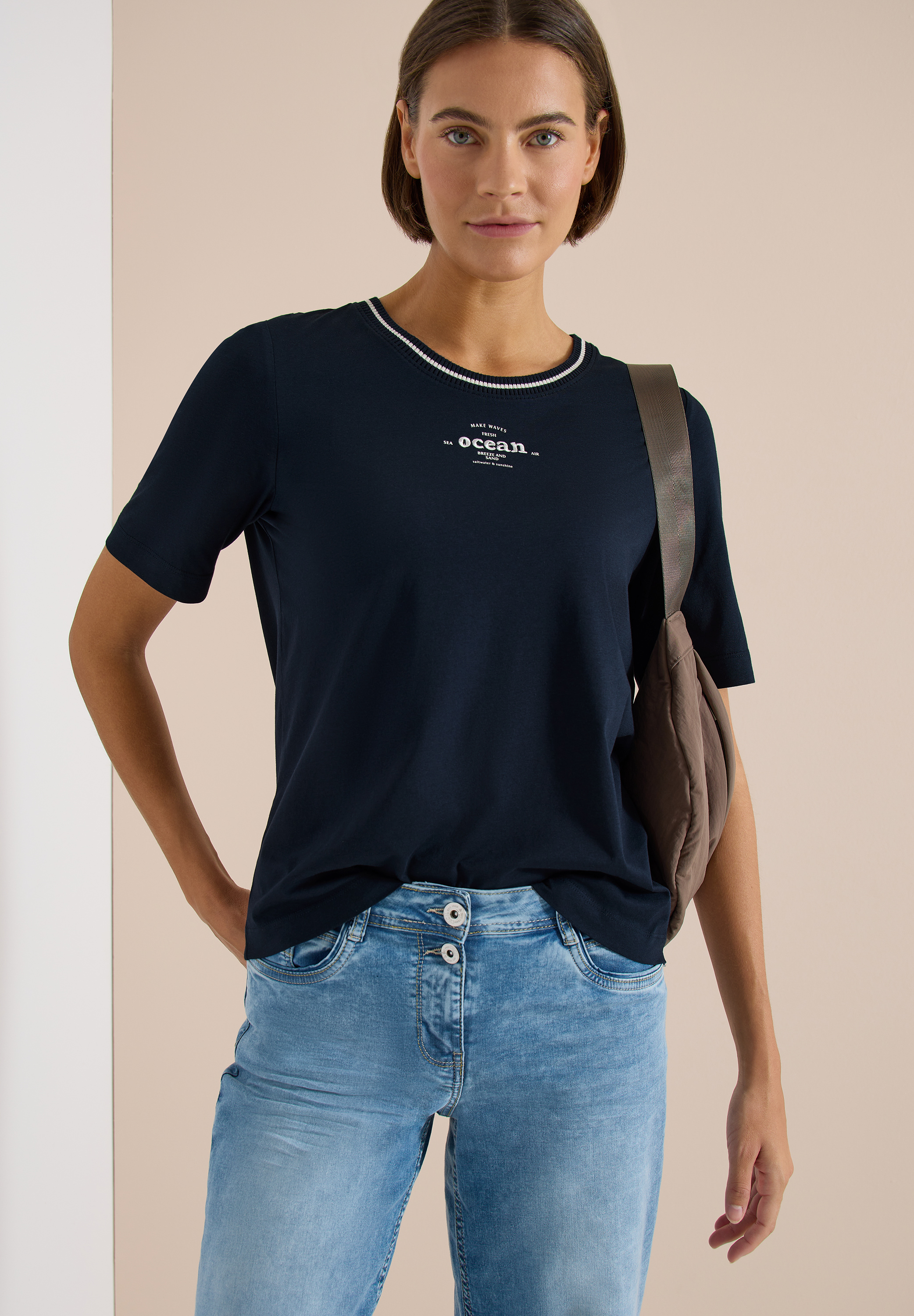 T-Shirt mit Rippdetails